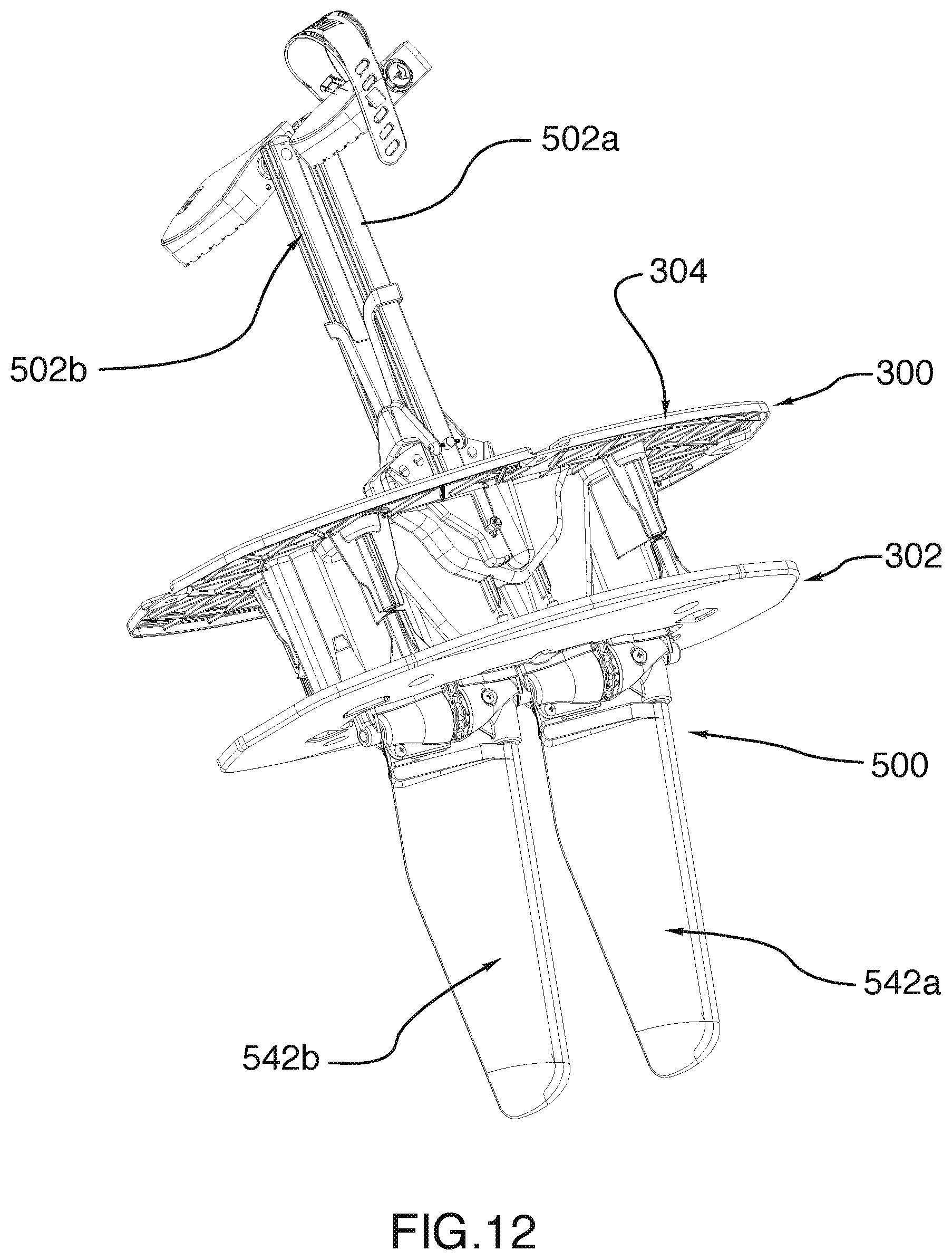 Patent US12157549 Figure 12 – Watercraft having an interface for mounting a propulsion mechanism