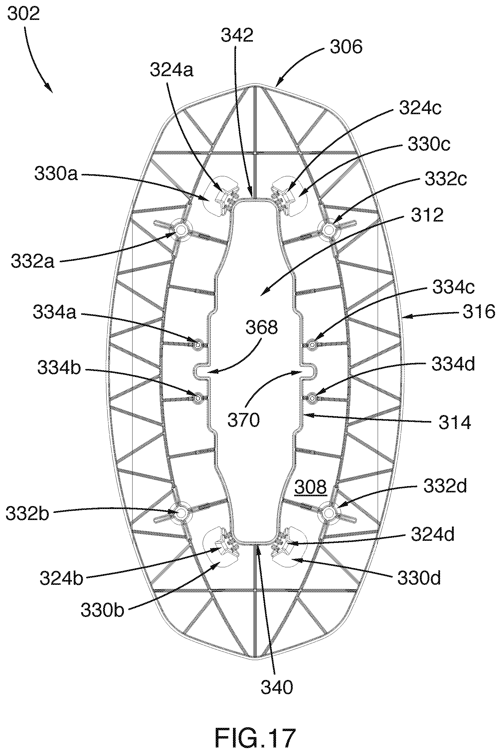 Patent US12157549 Figure 18 – Watercraft having an interface for mounting a propulsion mechanism