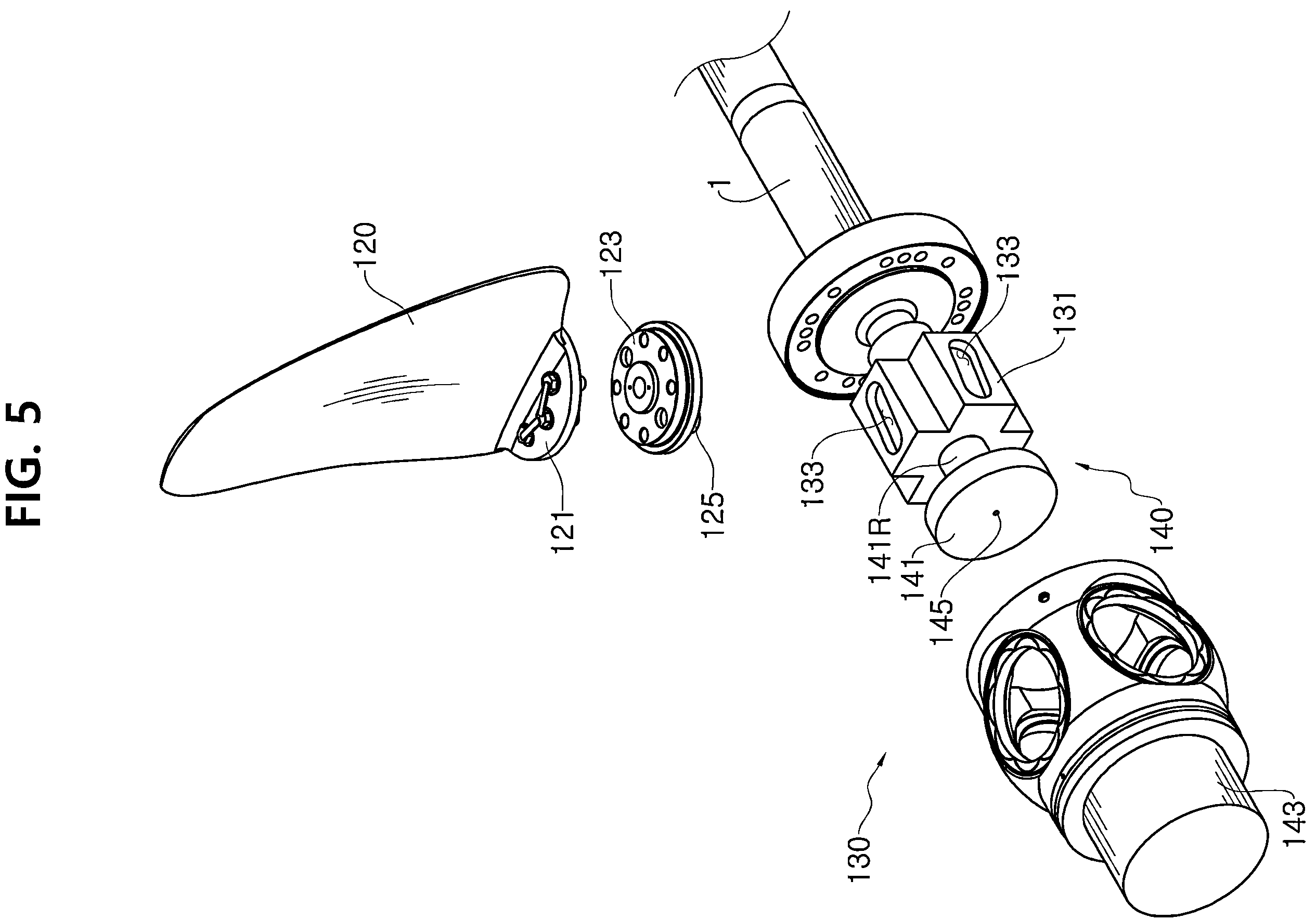 Patent US12157550 Figure 7 – Variable-pitch propeller having optimal hub-to-tip diameter ratio