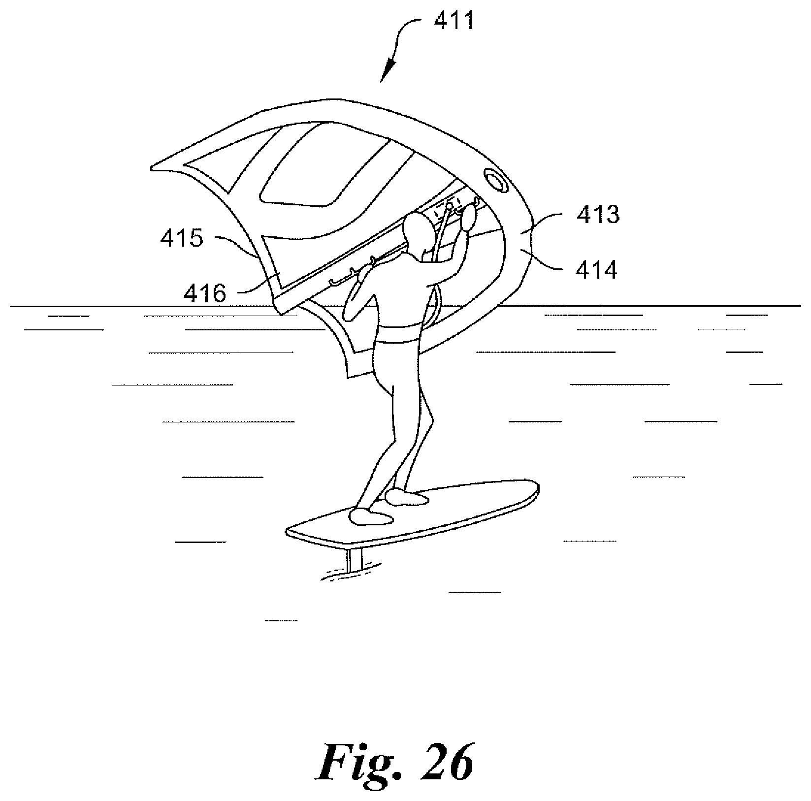 Patent US12157551 Figure 20 – Power assisted devices for generating force for powering a user on a vehicle in kiteboarding, wing foiling, paddleboarding, and the like