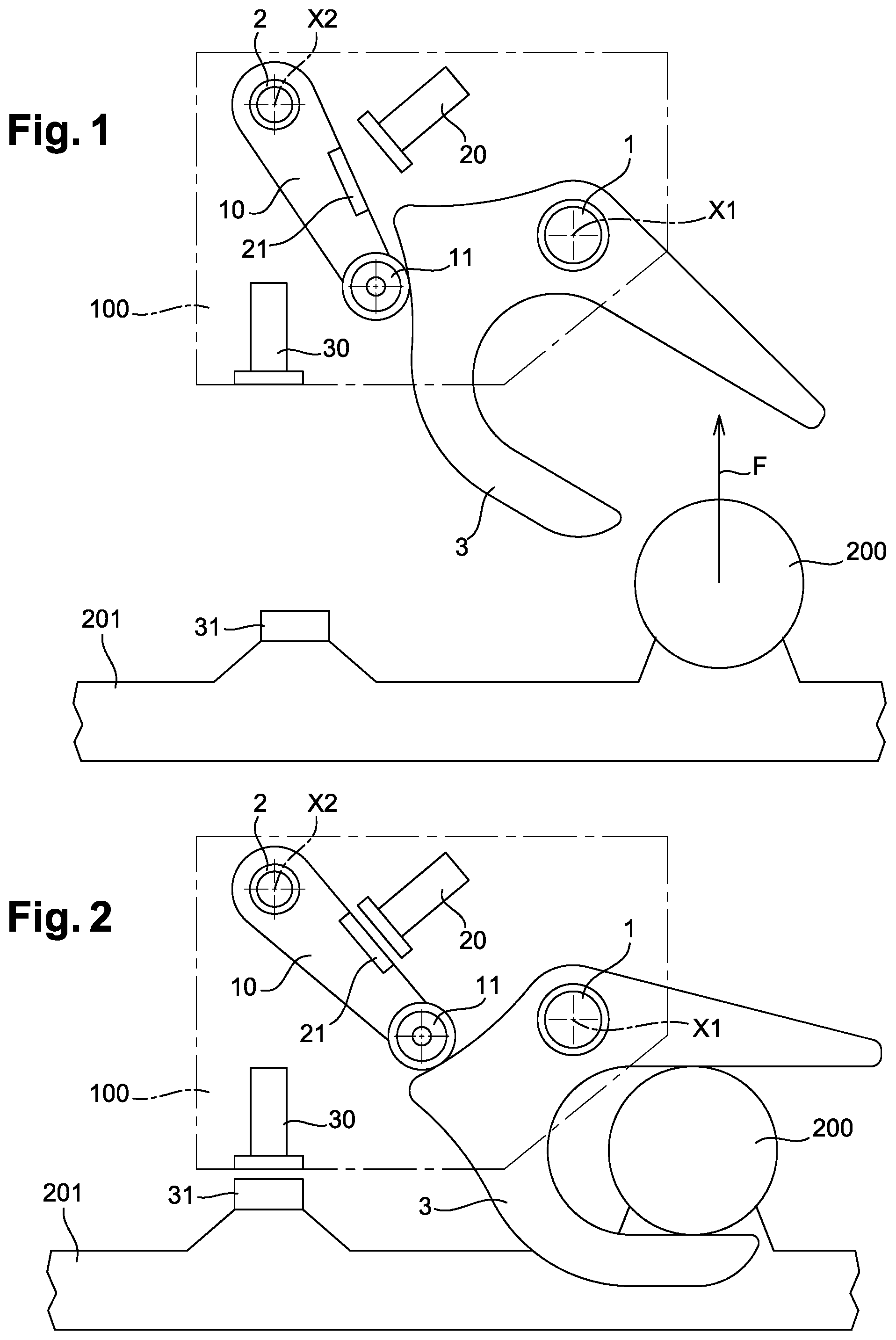 Patent US12157558 Figure 1 – Uplock provided with retention detection means