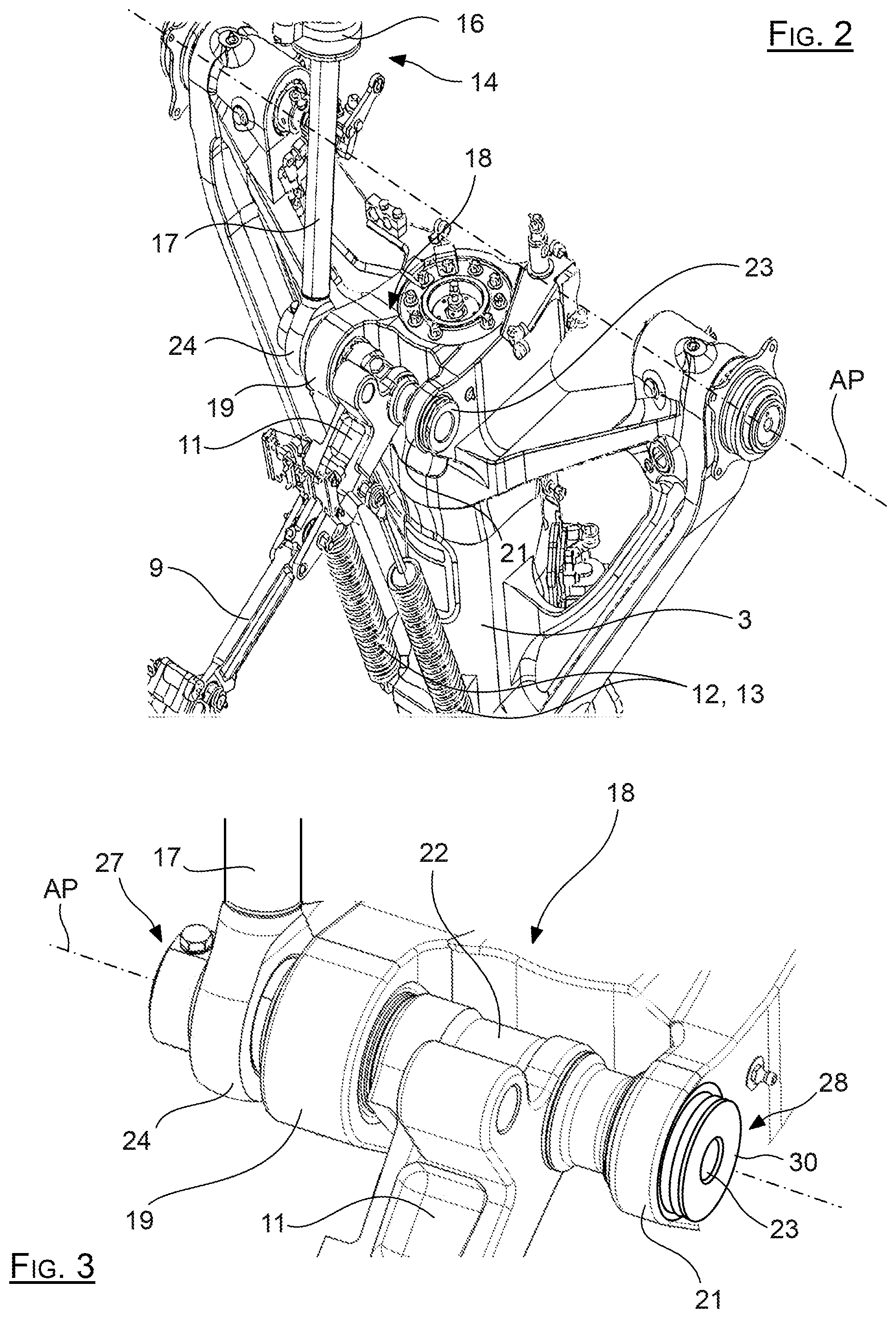 Patent US12157559 Figure 2 – Arrangement for locking an aircraft landing gear