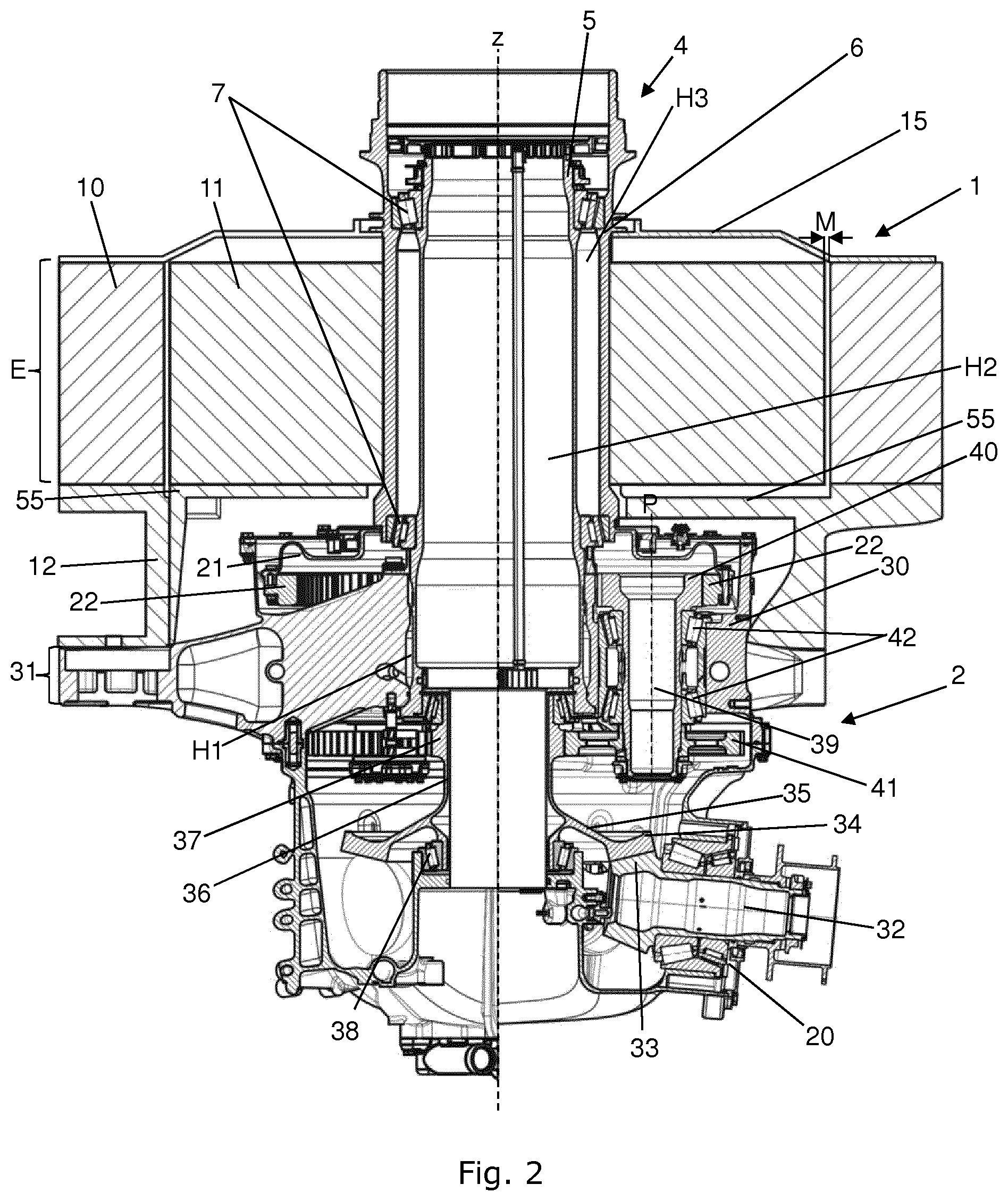 Patent US12157561 Figure 2 – Rotorcraft having an electric drive for driving a main and/or tail rotor of the rotorcraft