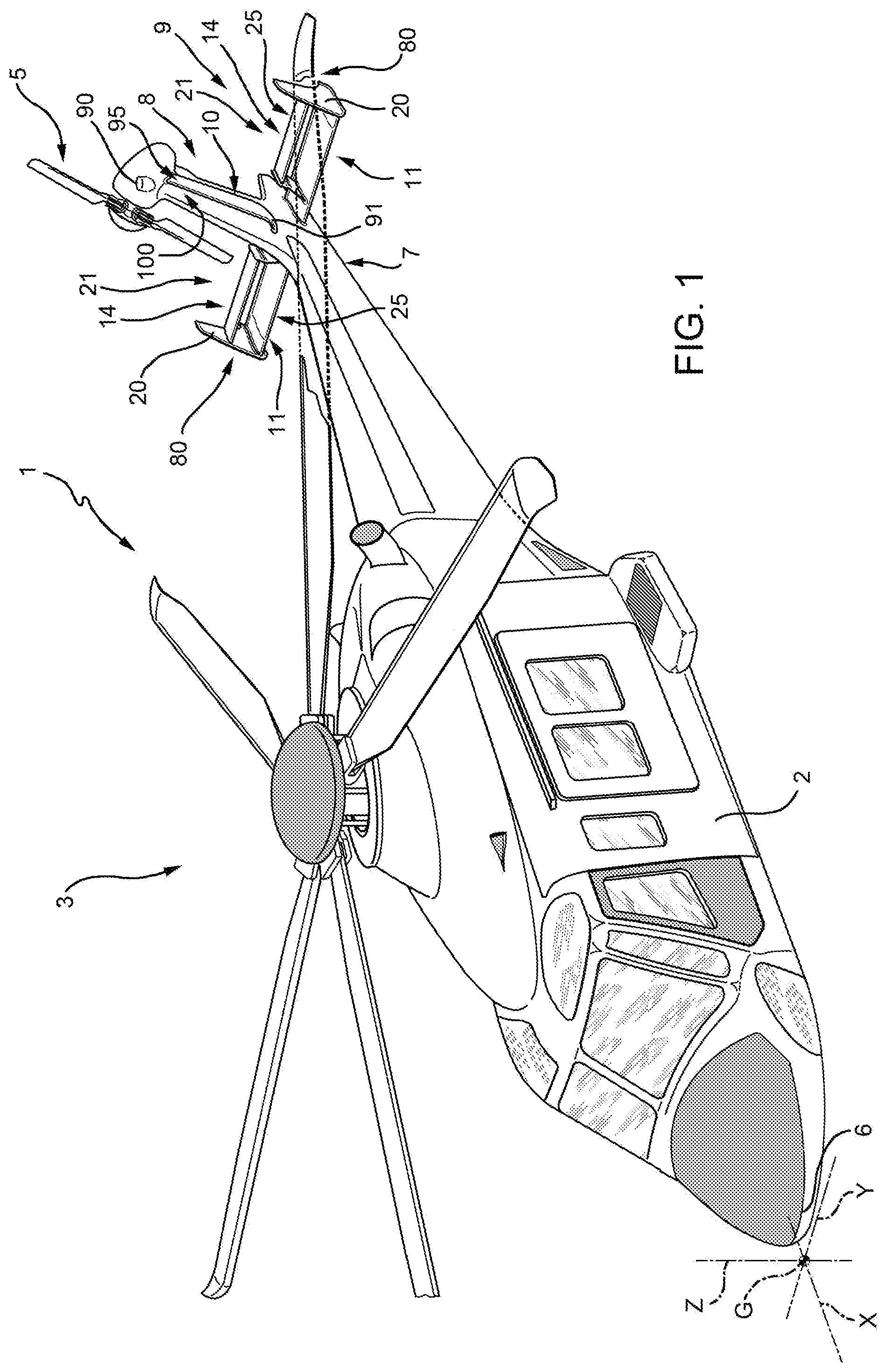 Patent US12157562 Figure 1 – Helicopter, helicopter kit and associated reconfiguration method