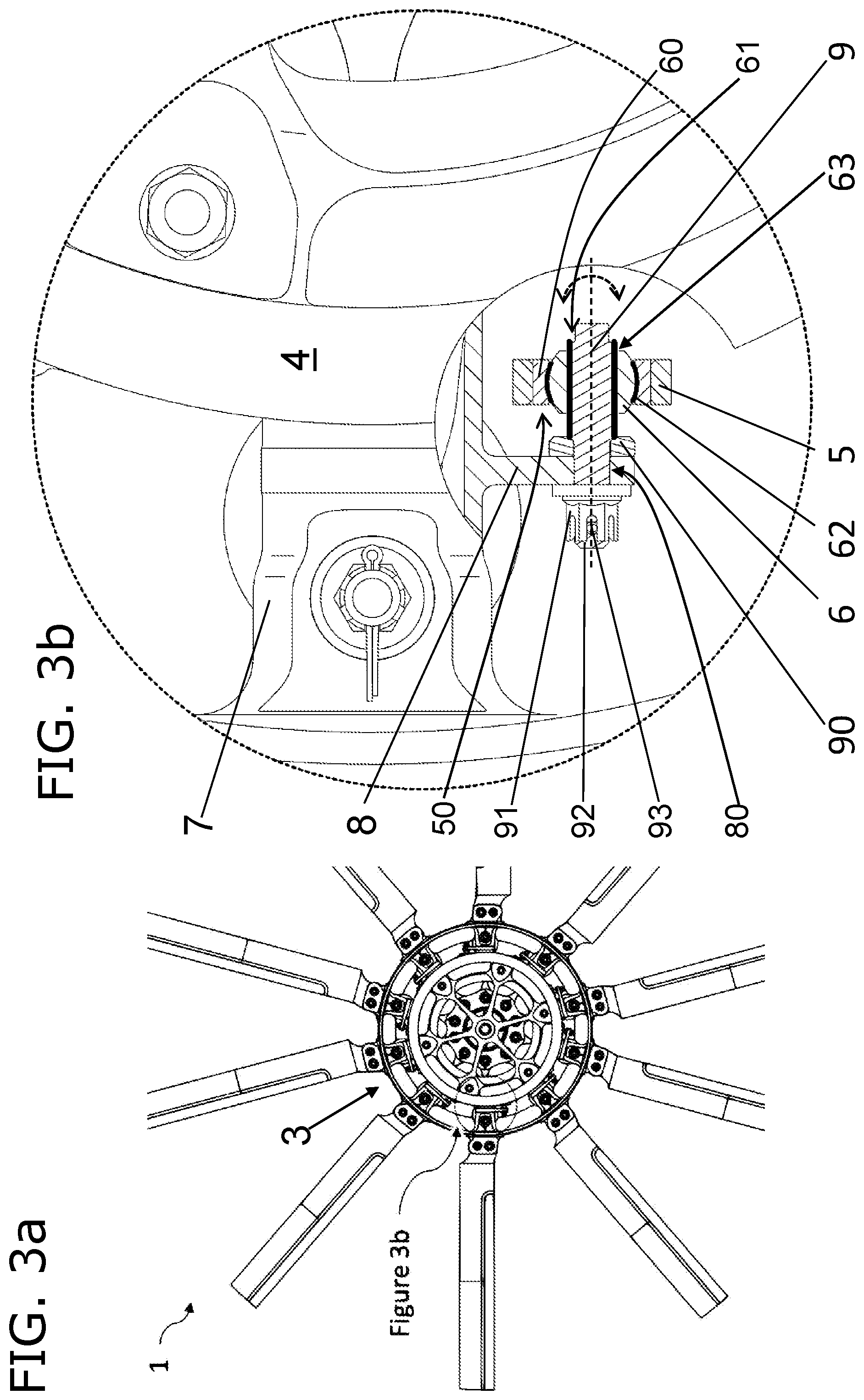 Patent US12157563 Figure 4 – Connection between a pitch control unit arm and a pitch horn