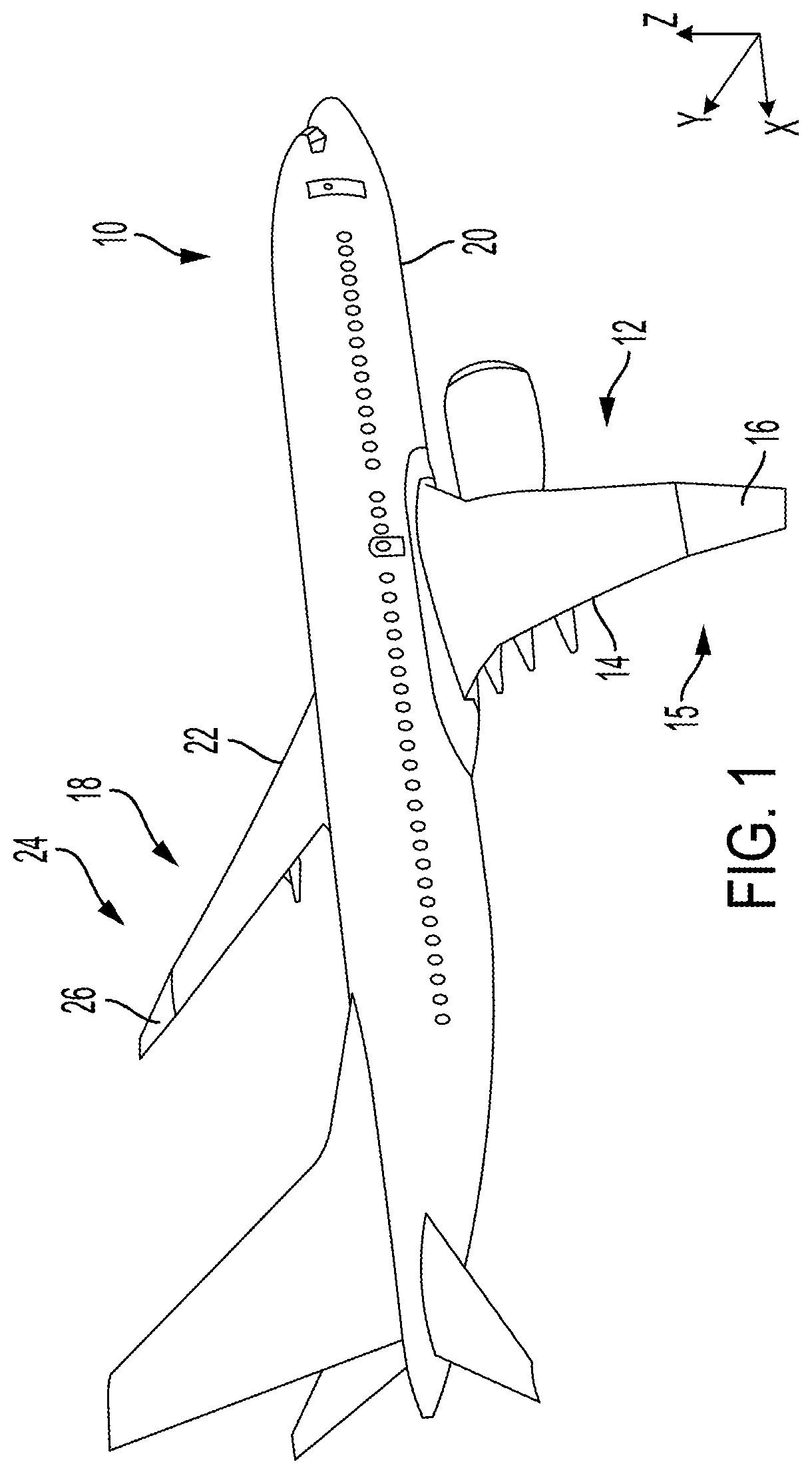 Patent US12157566 Figure 1 – Shortening wingspan of an aircraft