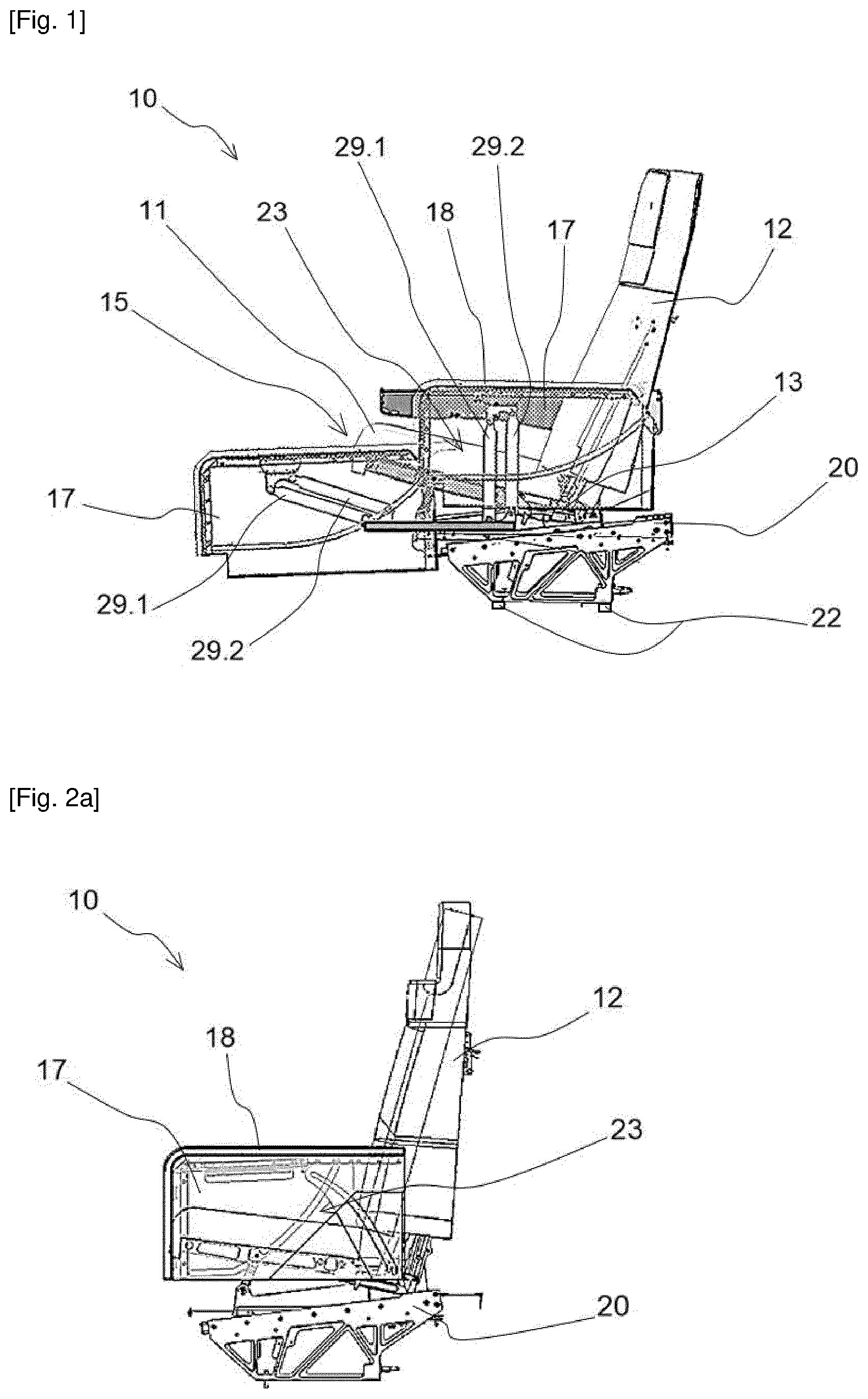 Patent US12157575 Figure 1 – Actuatorless movable seat armrest