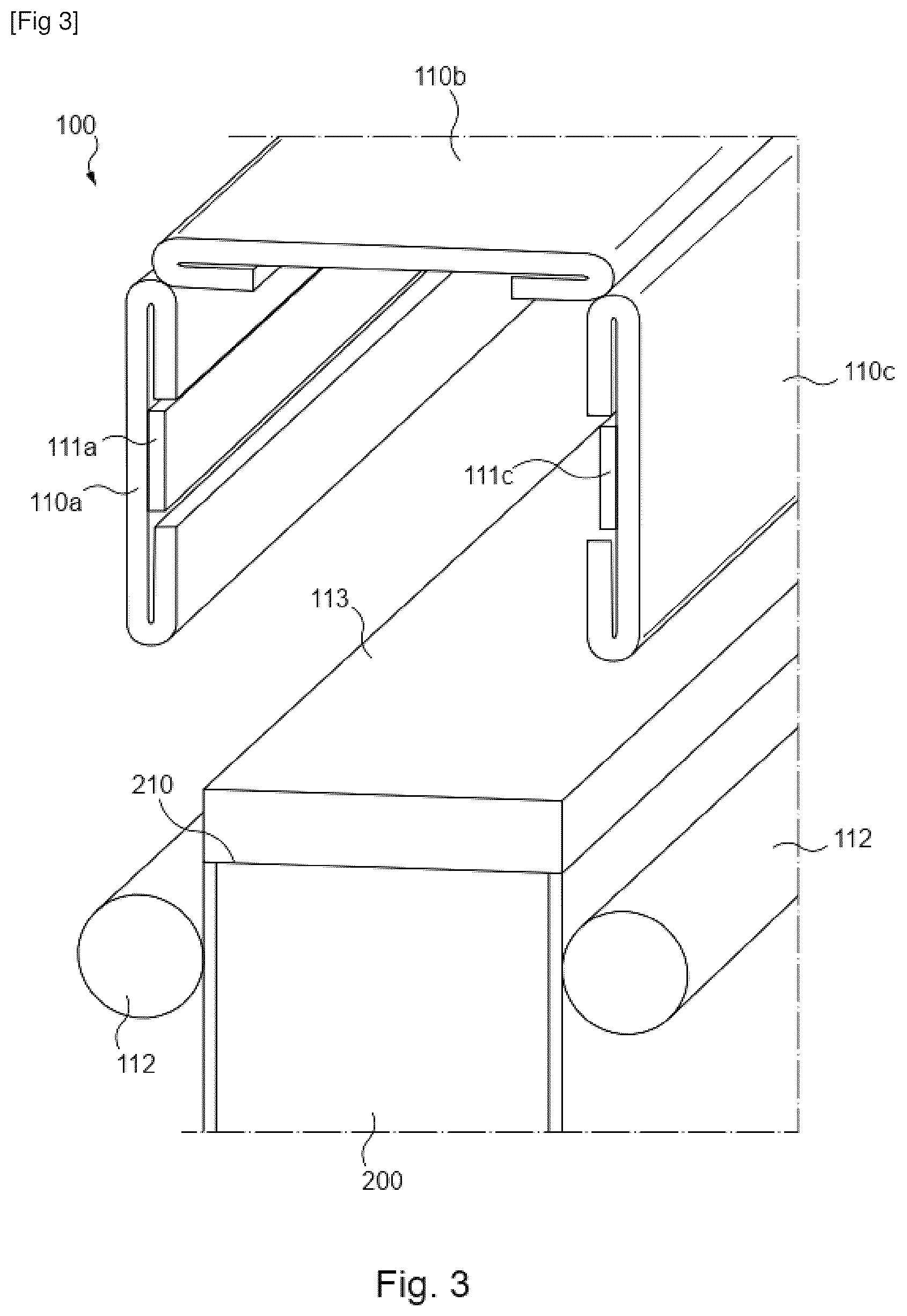 Patent US12157581 Figure 3 – Lining element of an edge of an aeronautical seat shell, method for manufacturing and method for setting up such an element