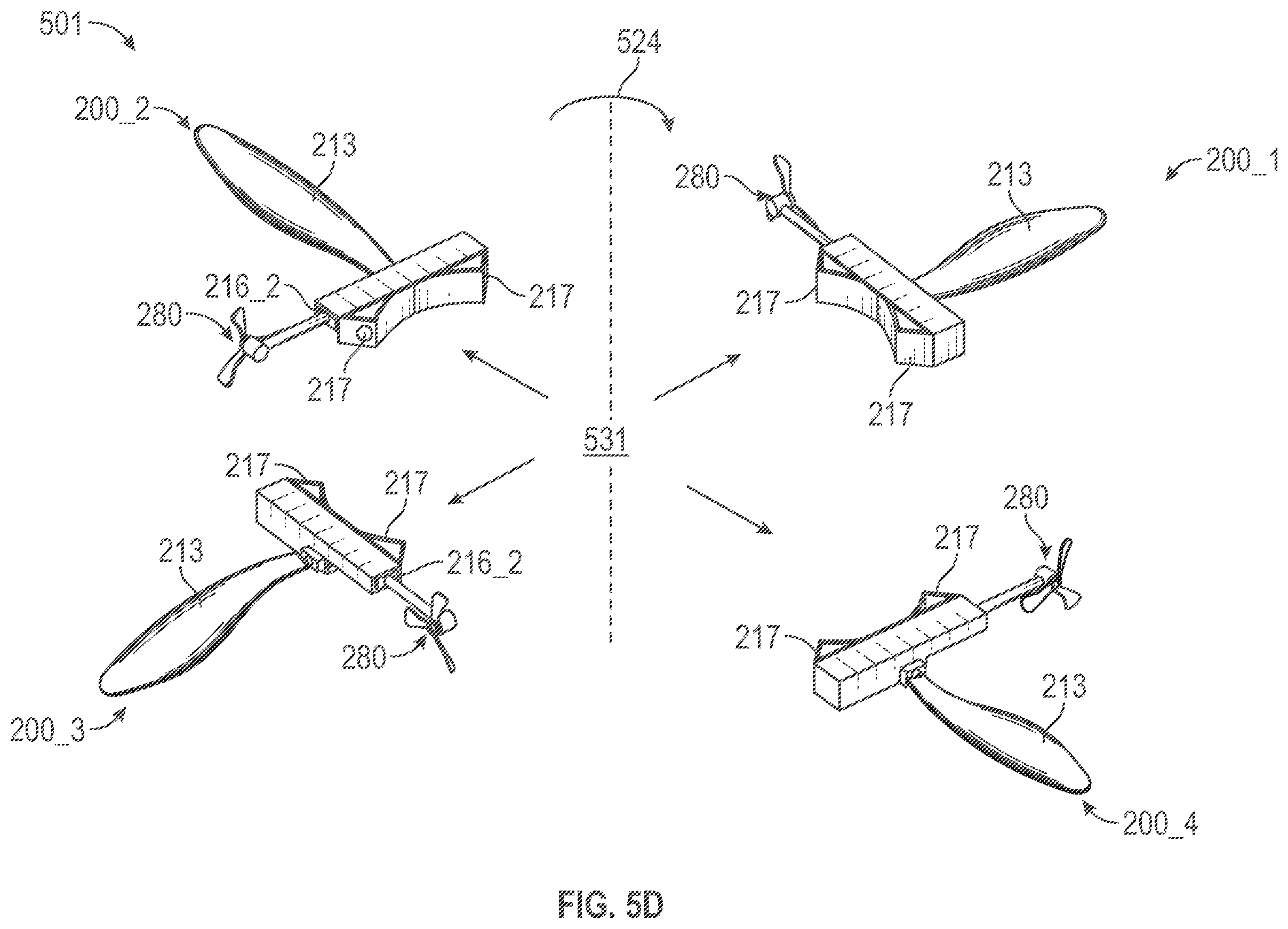 Patent US12157587 Figure 7 – Rotary and fixed wing convertible aircraft with monocopters