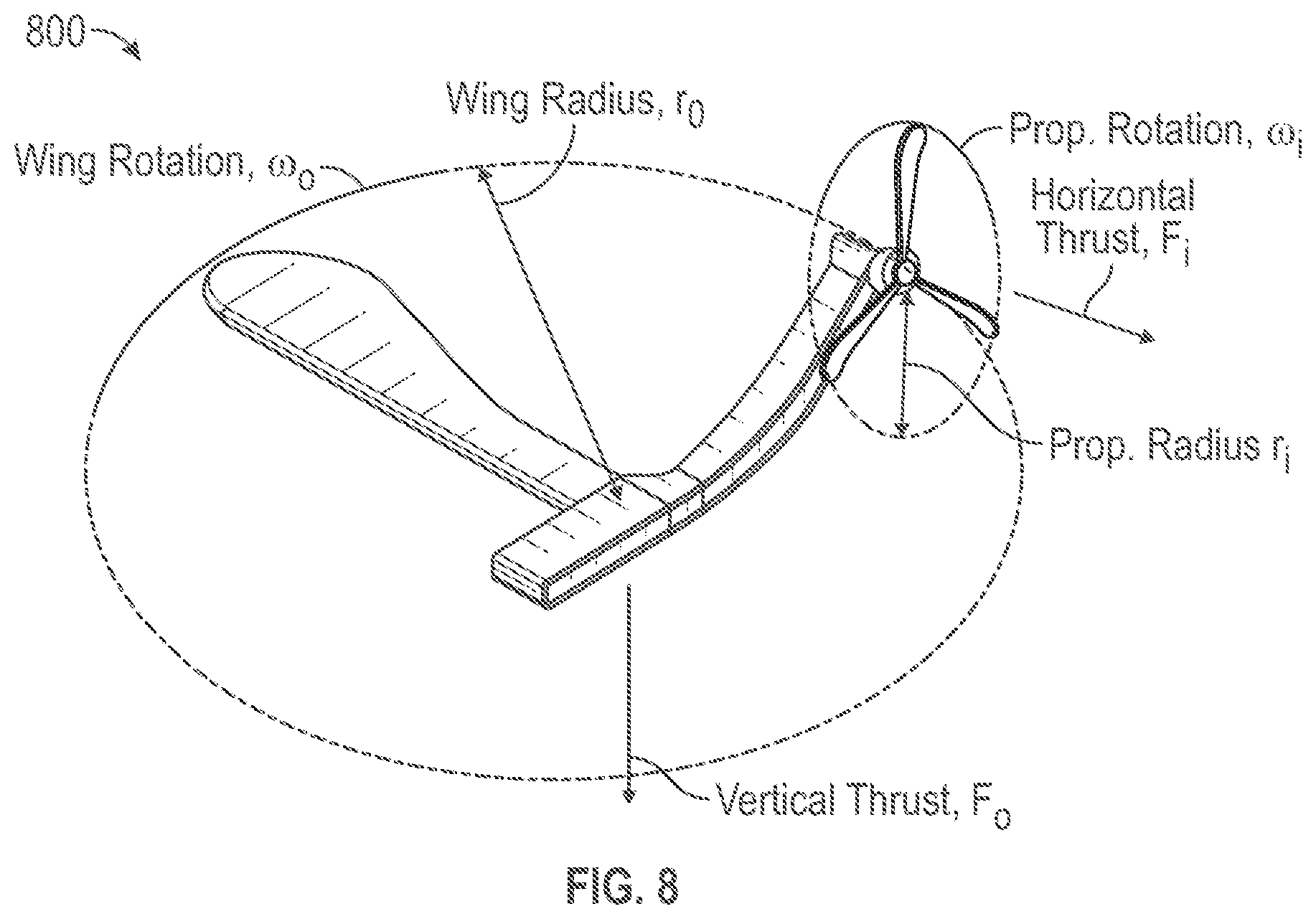 Patent US12157587 Figure 12 – Rotary and fixed wing convertible aircraft with monocopters