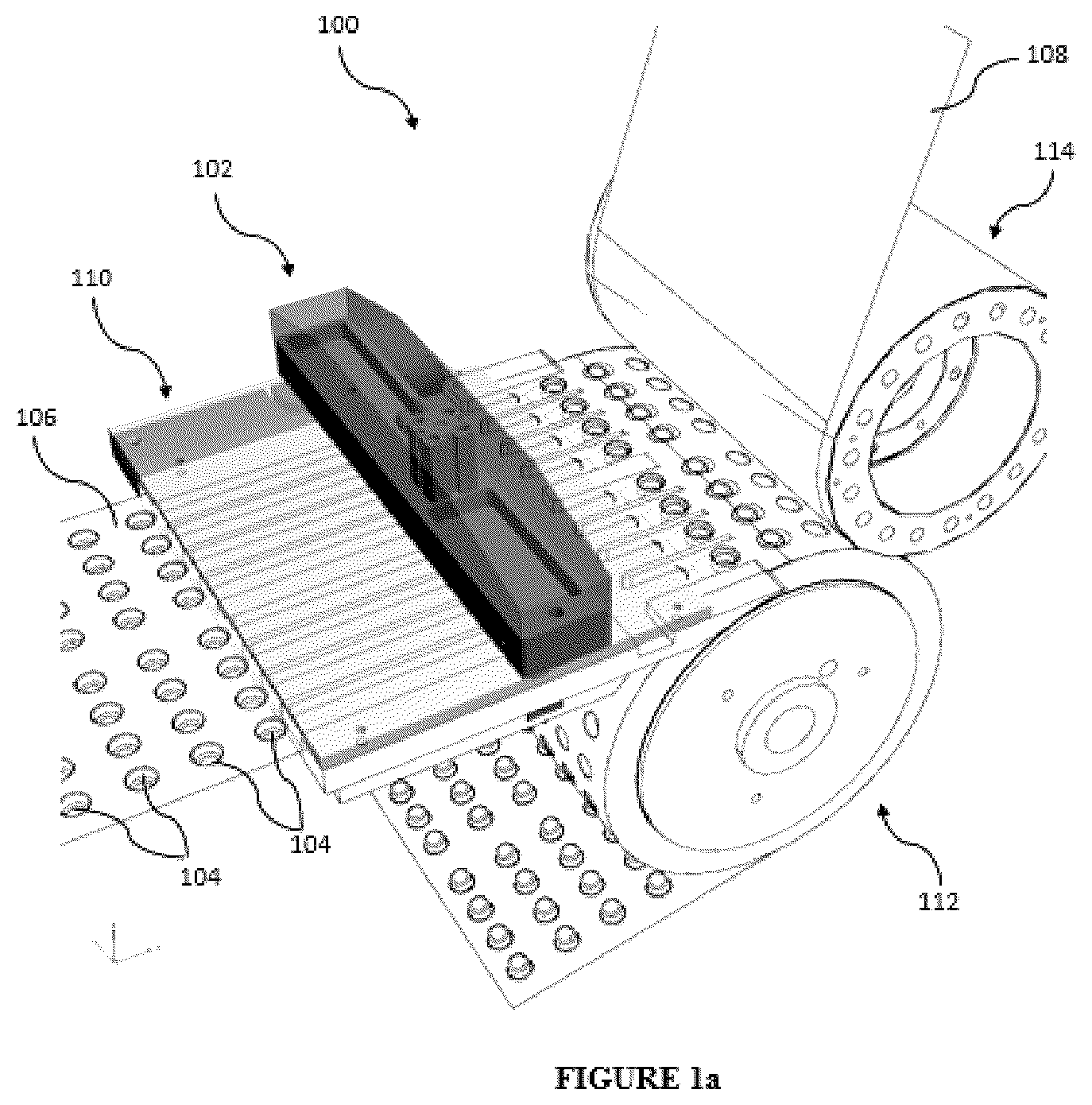 Patent US12157590 Figure 1 – Rotary sealing apparatus for blister packaging machines