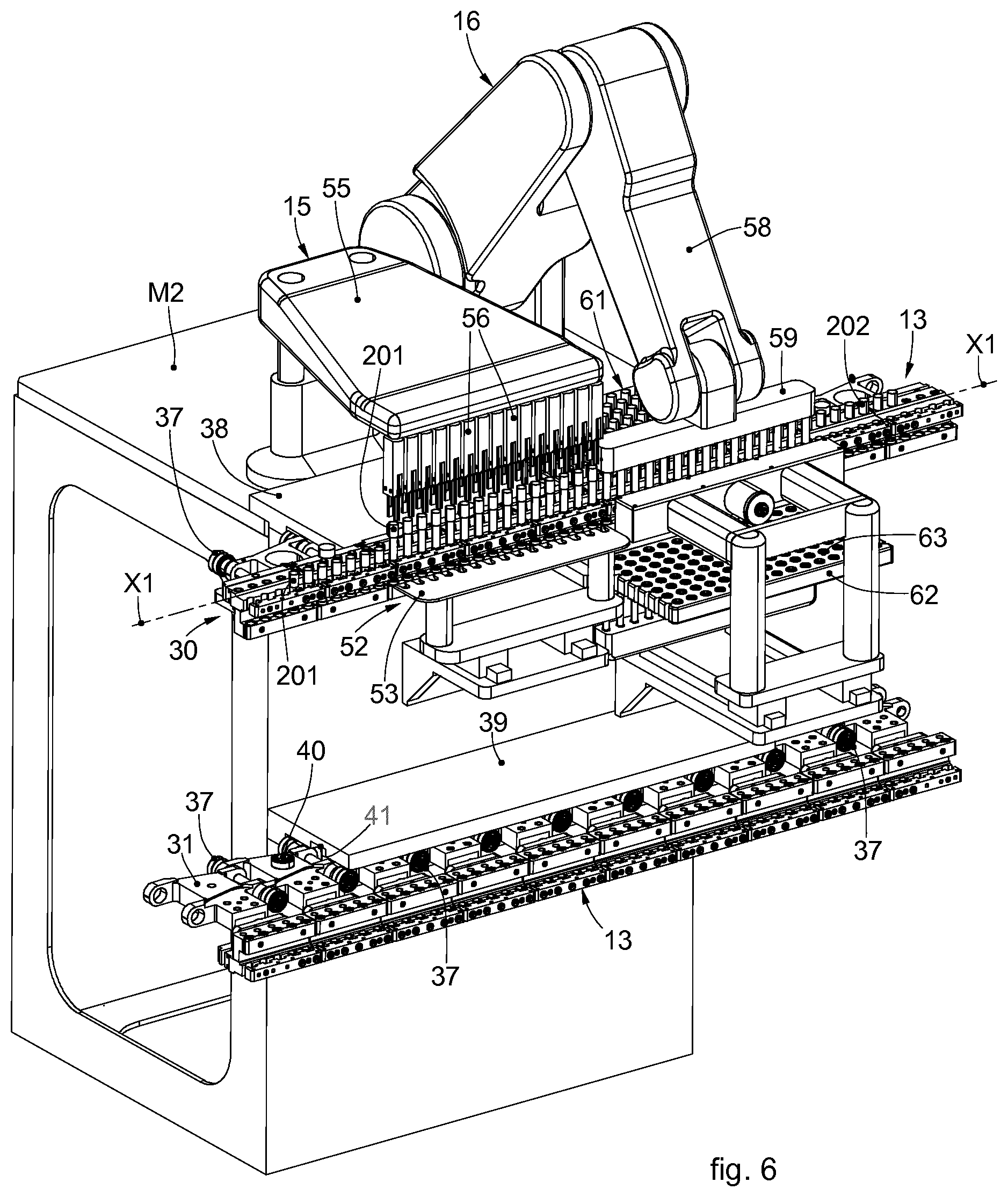 Patent US12157594 Figure 4 – Machine and method for the automatic treatment of components of inhalers; in particular cartomizers for electronic cigarettes
