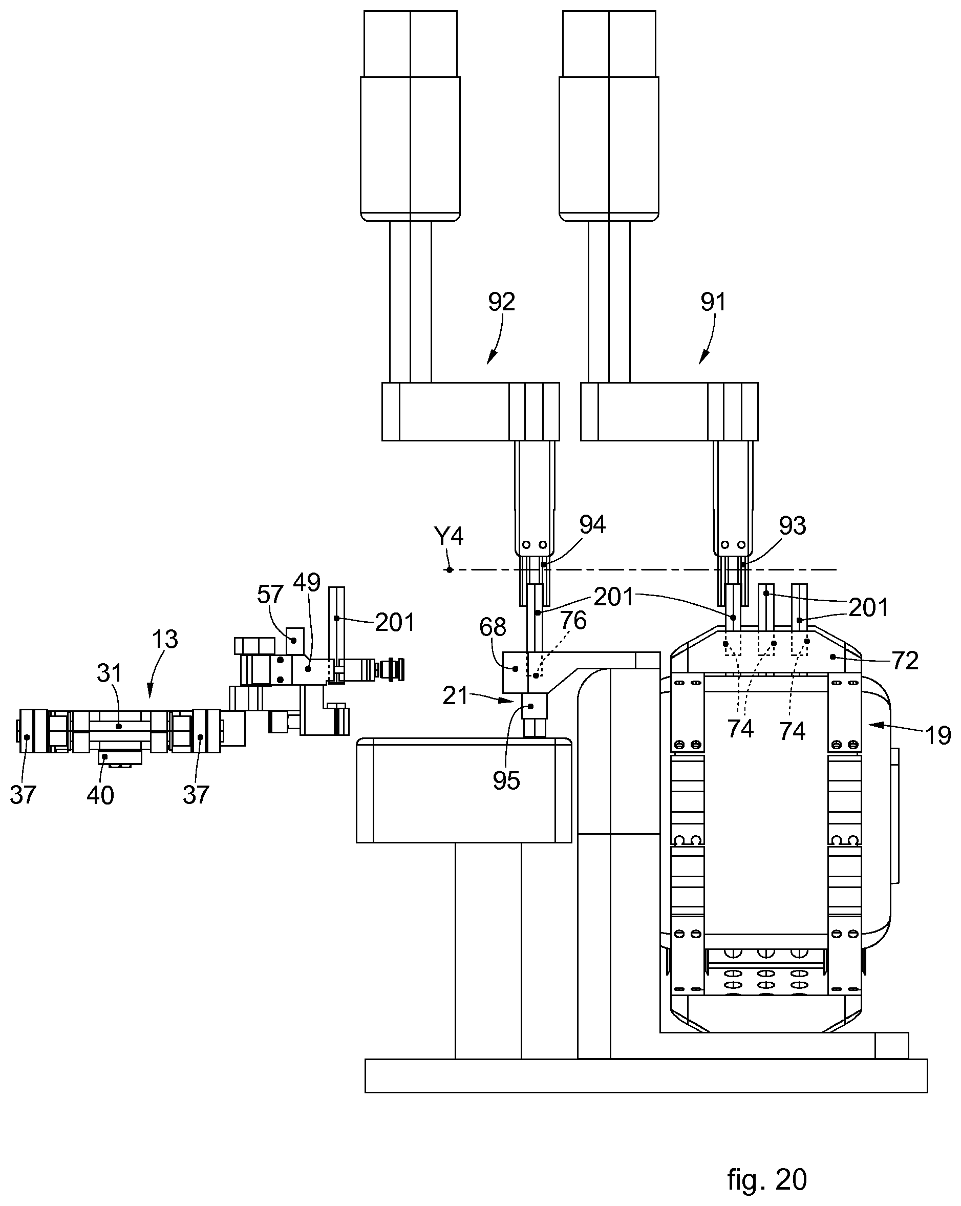 Patent US12157594 Figure 15 – Machine and method for the automatic treatment of components of inhalers; in particular cartomizers for electronic cigarettes