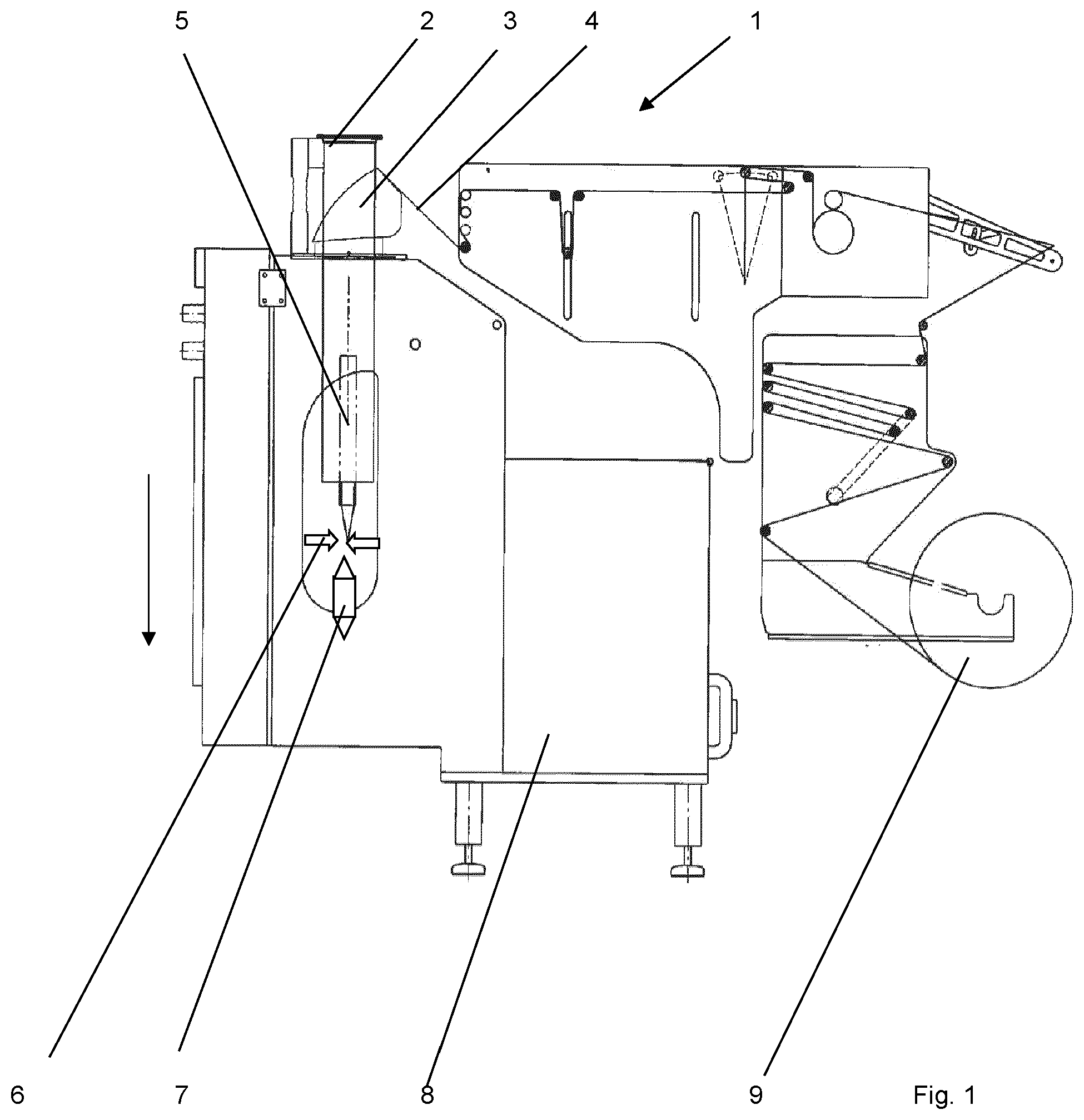 Patent US12157598 Figure 1 – Vertical-flow wrapper and method to produce a bag