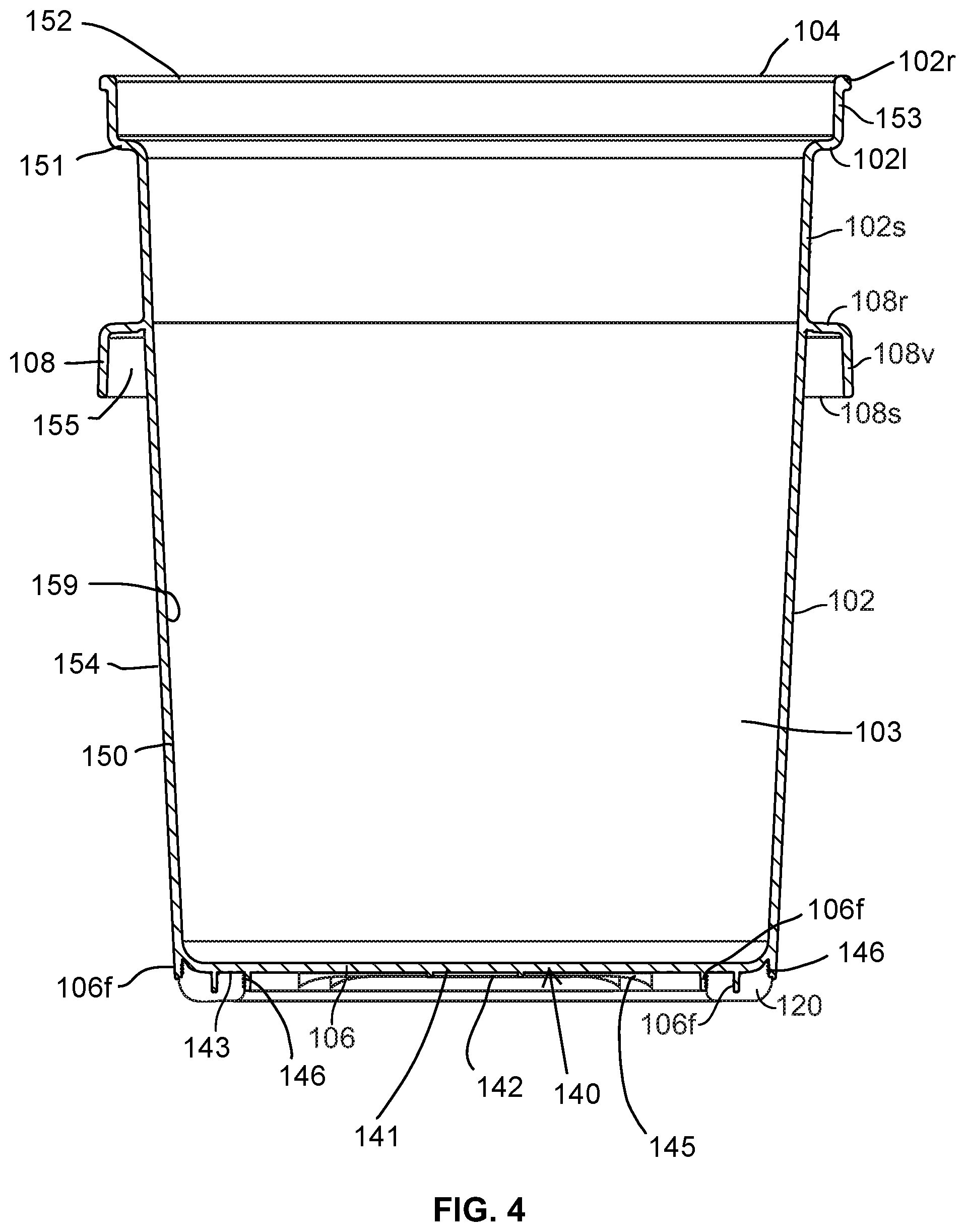 Patent US12157604 Figure 4 – Portable container and container assembly