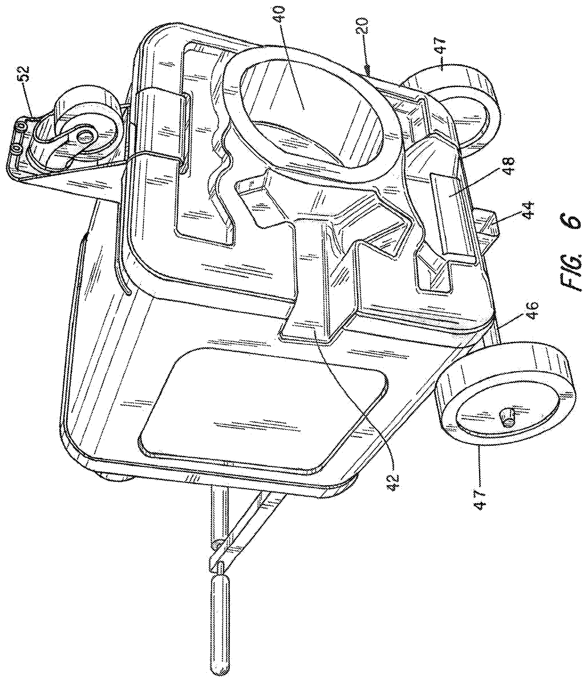 Patent US12157605 Figure 7 – Stackable fluid containers with attachable wheel assembly