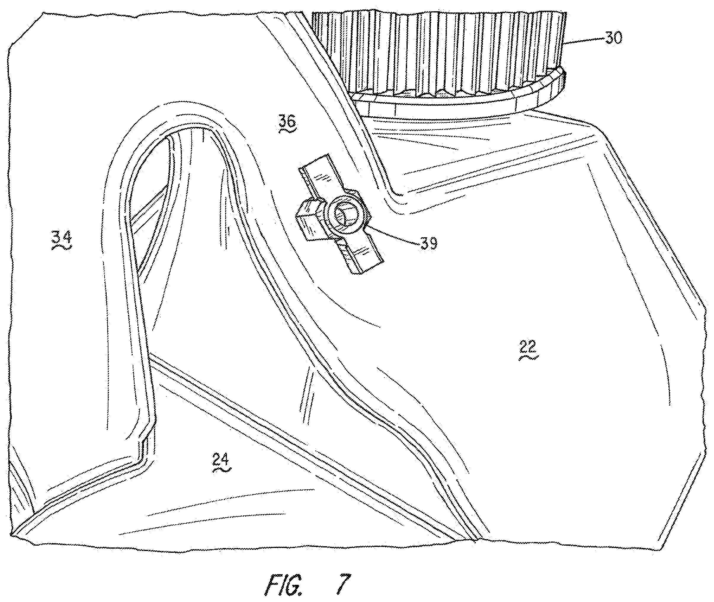 Patent US12157605 Figure 8 – Stackable fluid containers with attachable wheel assembly