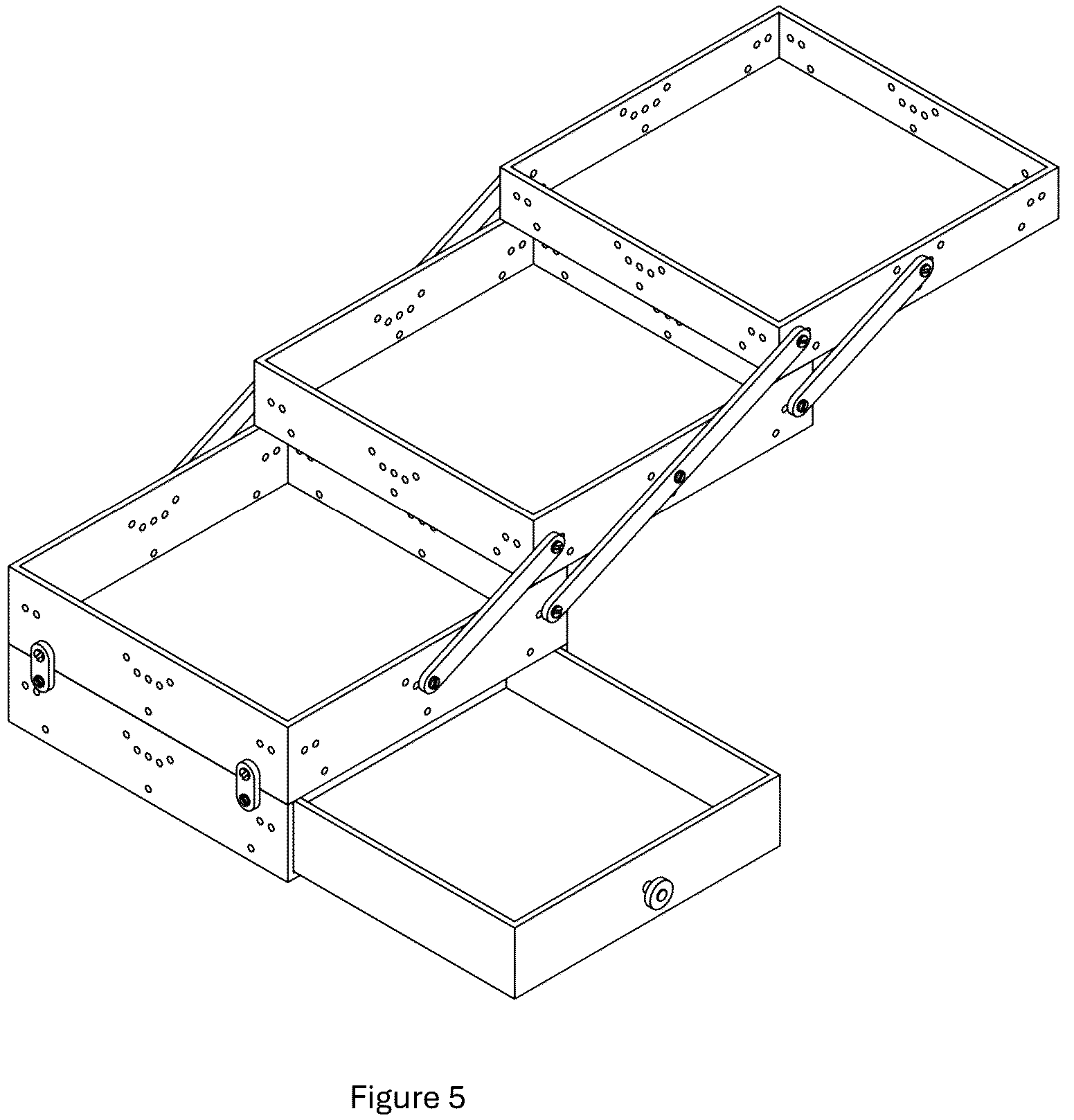 Patent US12157606 Figure 8 – Re-configurable and re-sizable modular storage container system