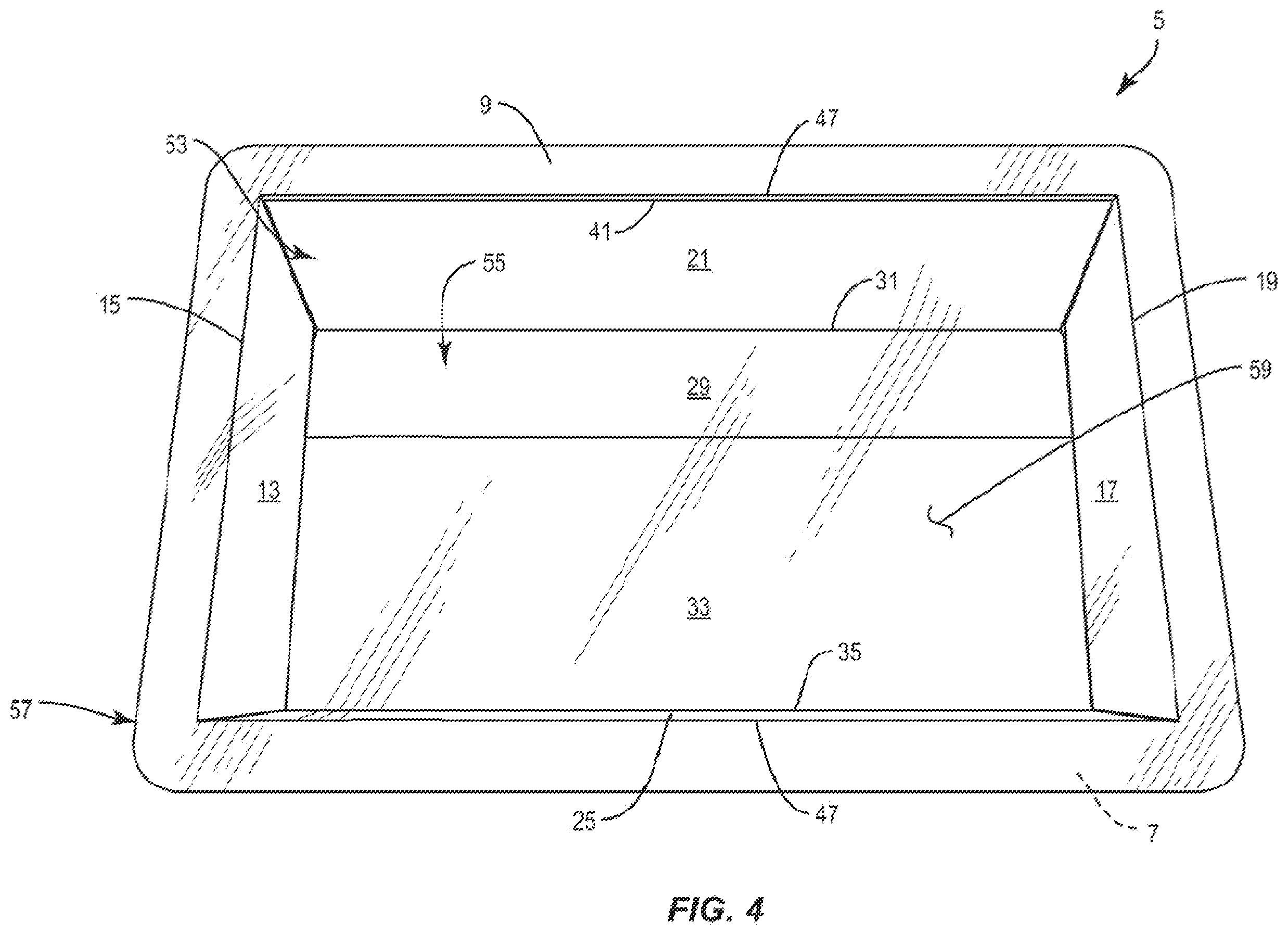 Patent US12157611 Figure 4 – Container with liner
