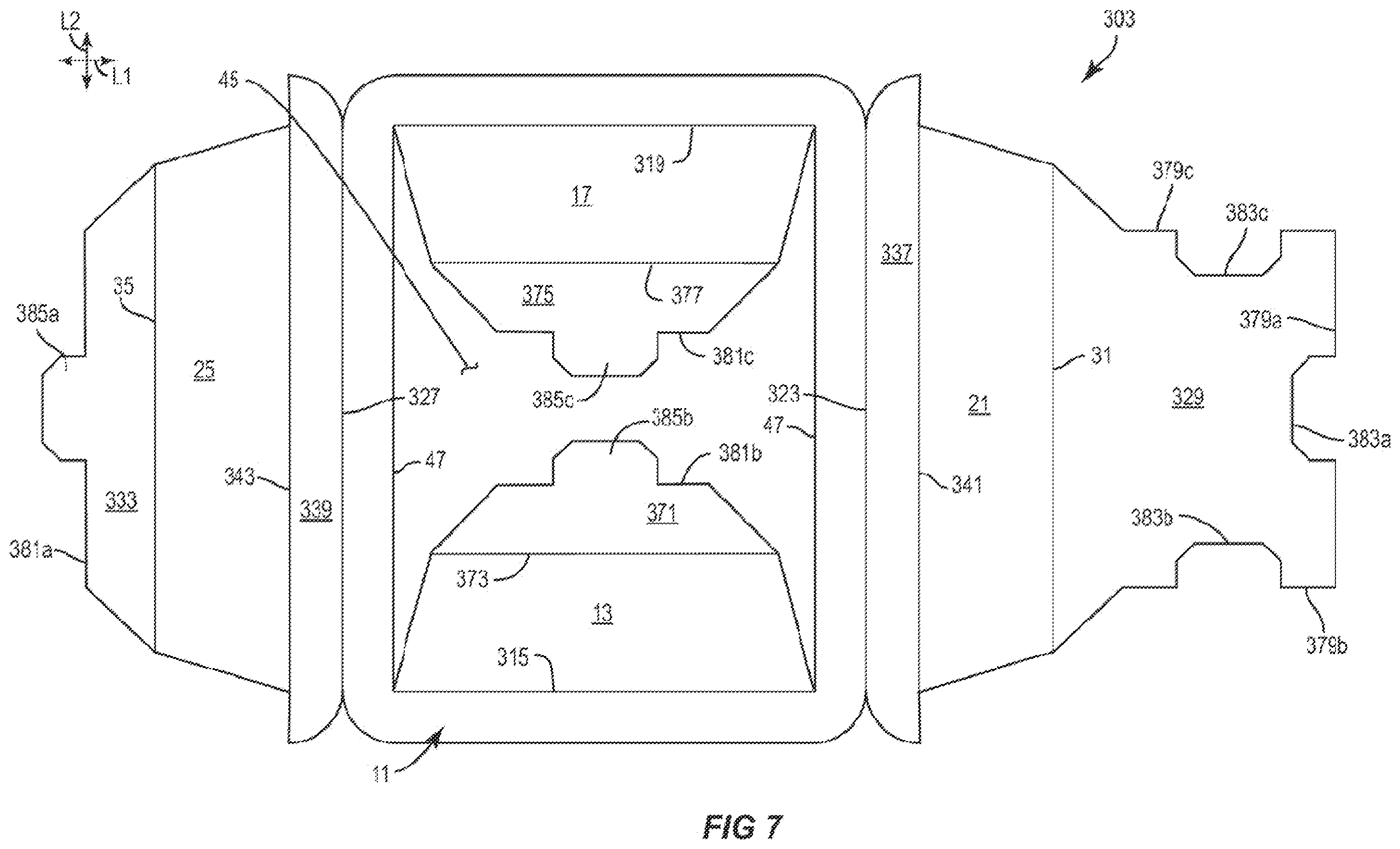 Patent US12157611 Figure 7 – Container with liner
