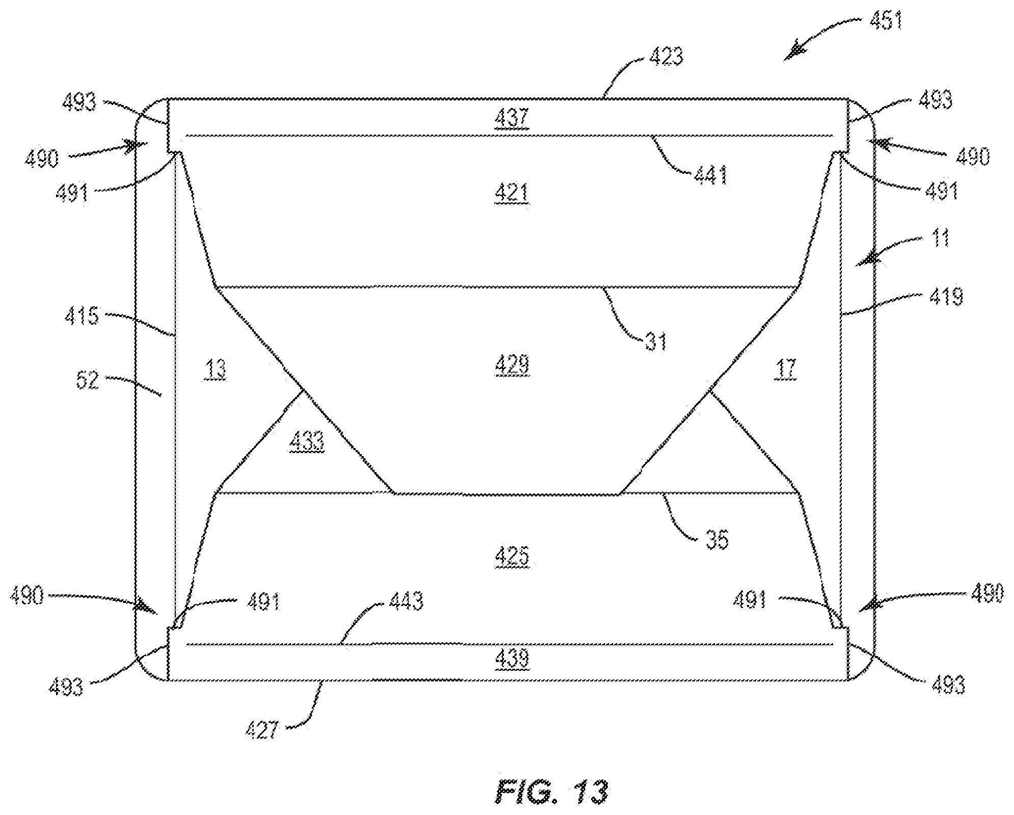 Patent US12157611 Figure 13 – Container with liner