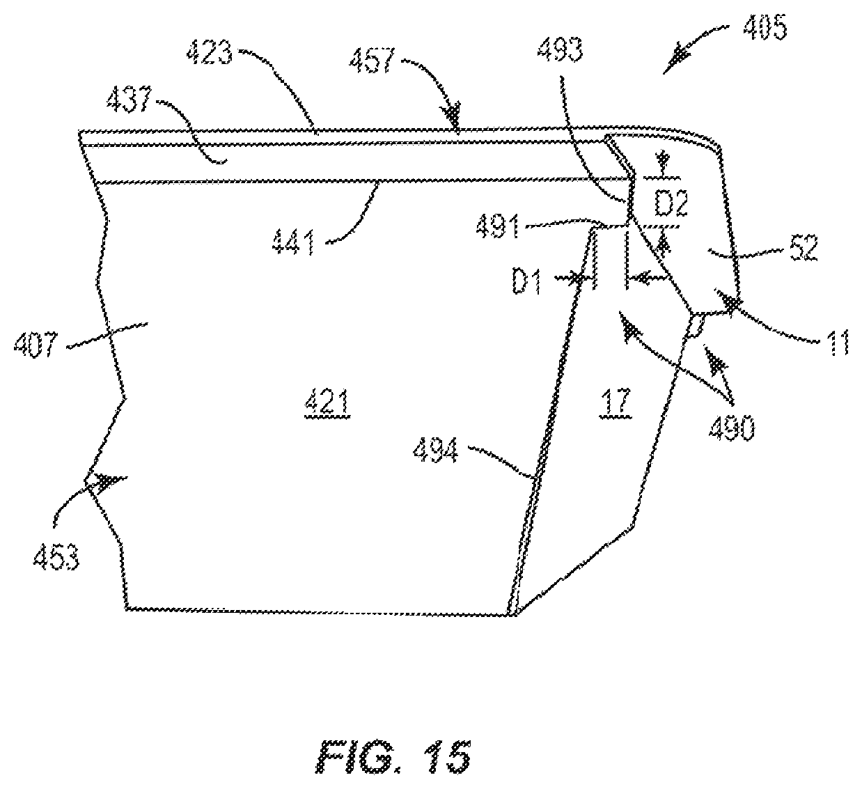 Patent US12157611 Figure 15 – Container with liner