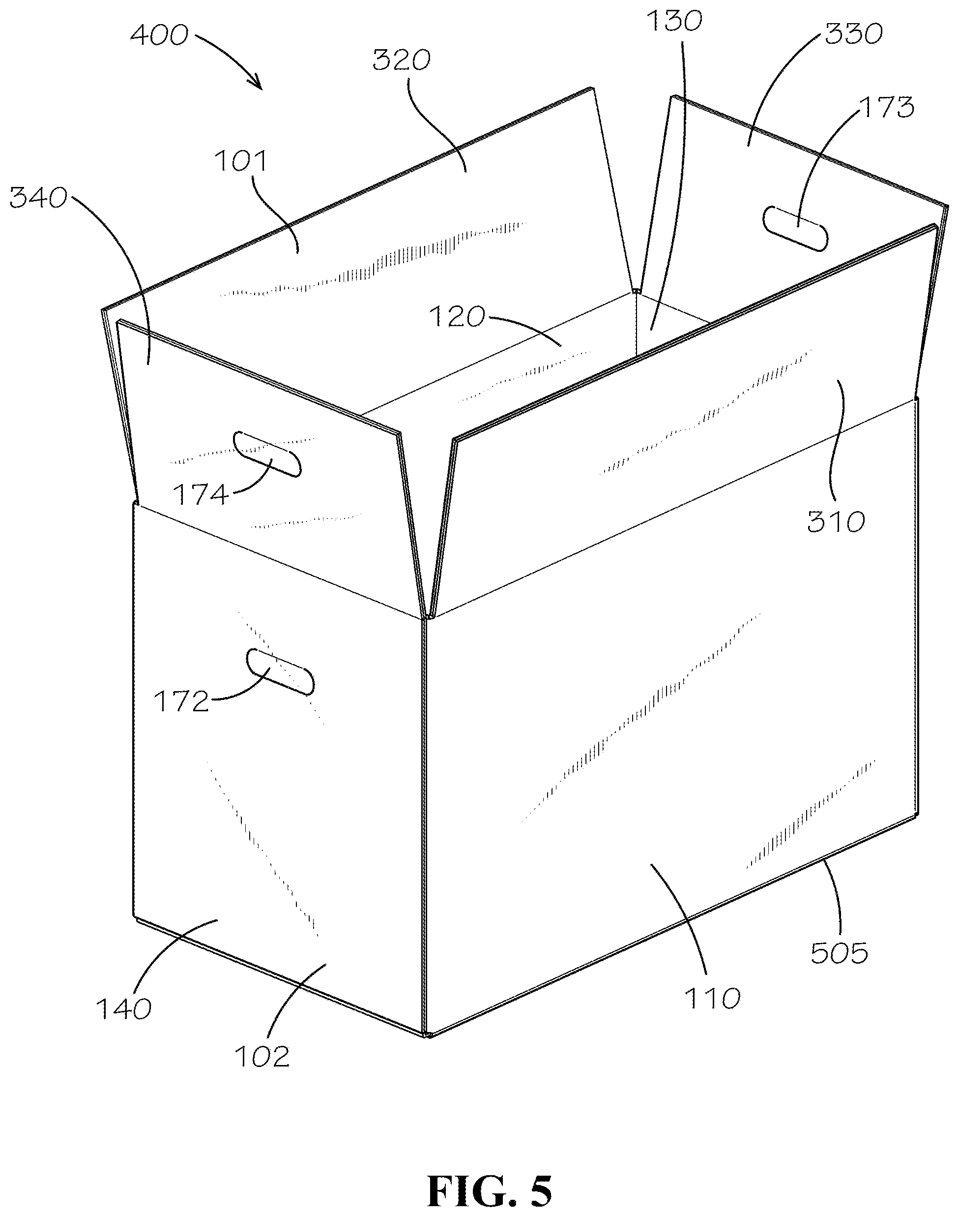 Patent US12157612 Figure 4 – Double-handle box