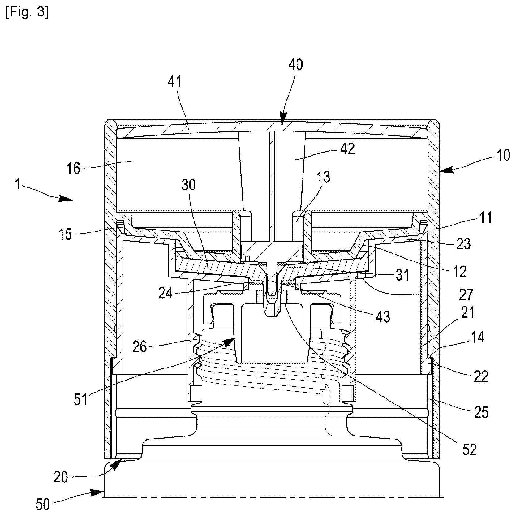 Patent US12157614 Figure 3 – Stopper designed to contain a fluid