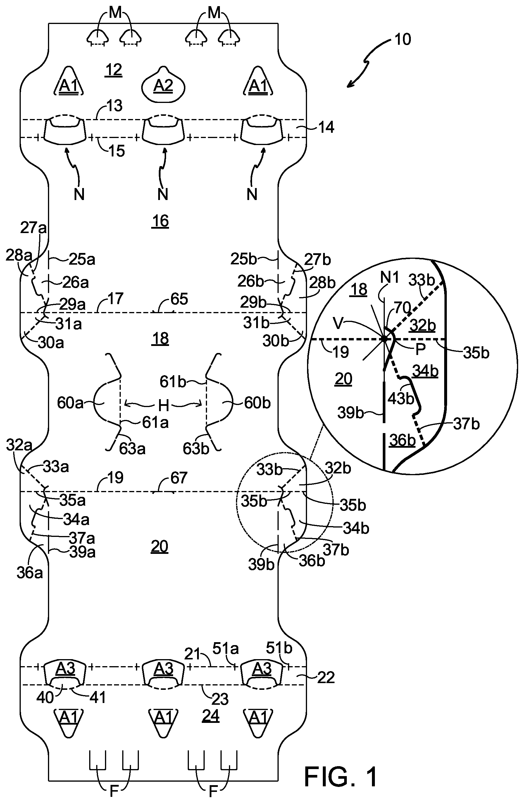 Patent US12157615 Figure 1 – Carton and blank therefor
