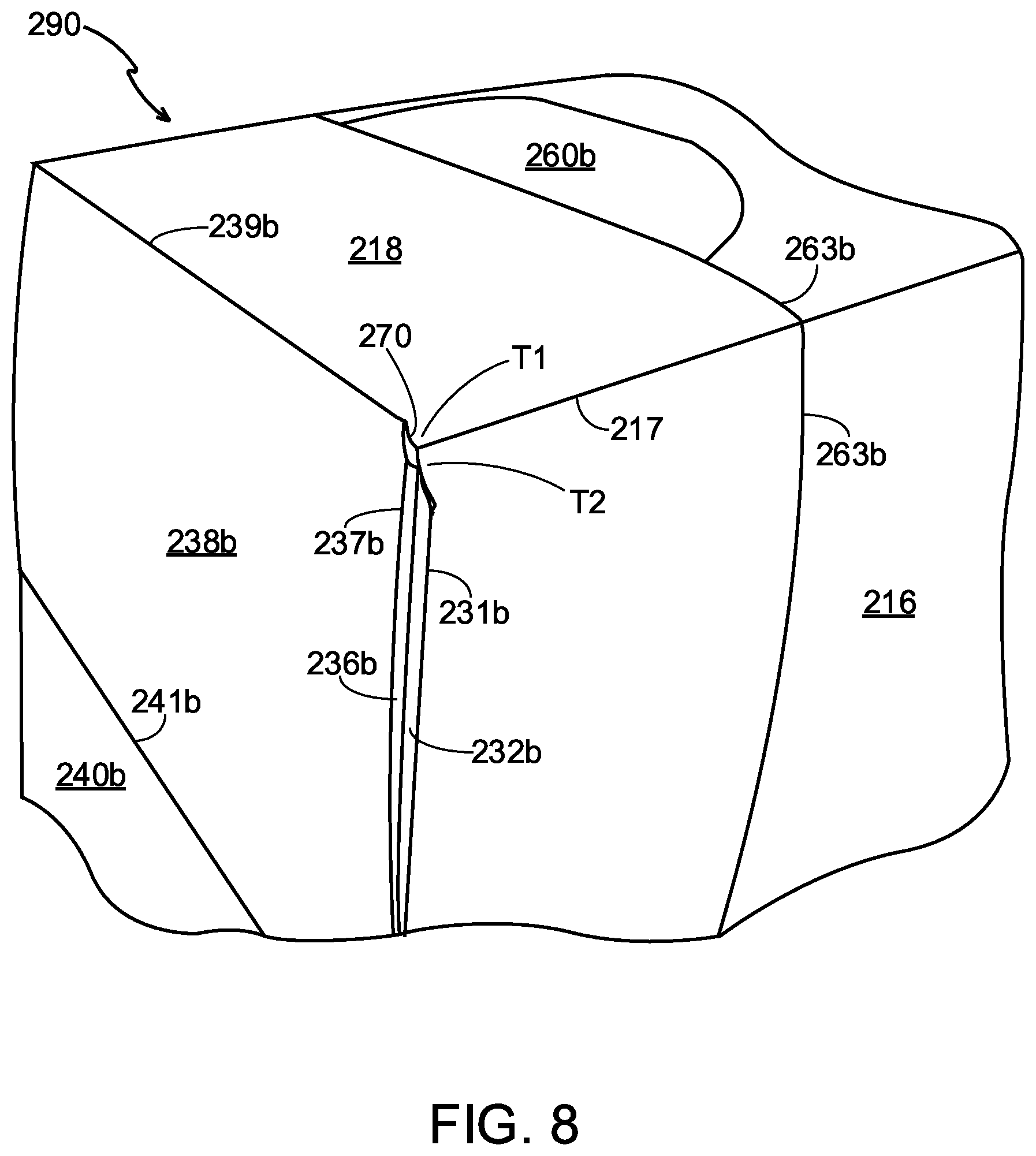 Patent US12157615 Figure 8 – Carton and blank therefor