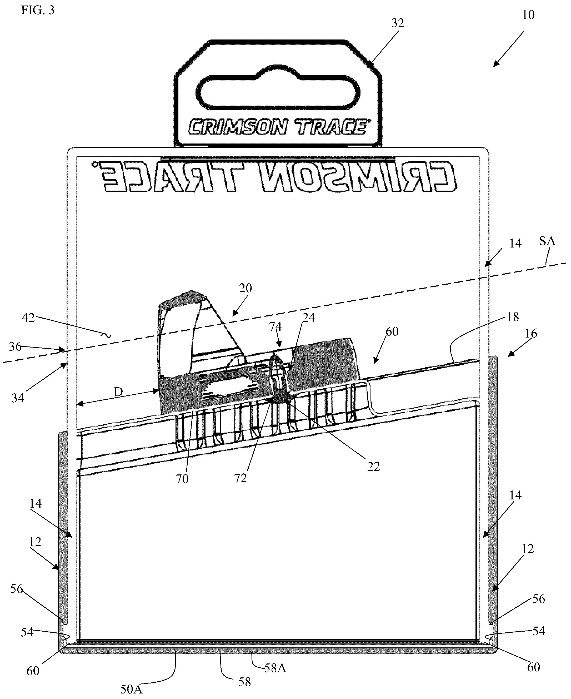 Patent US12157618 Figure 3 – Optical sighting device packaging