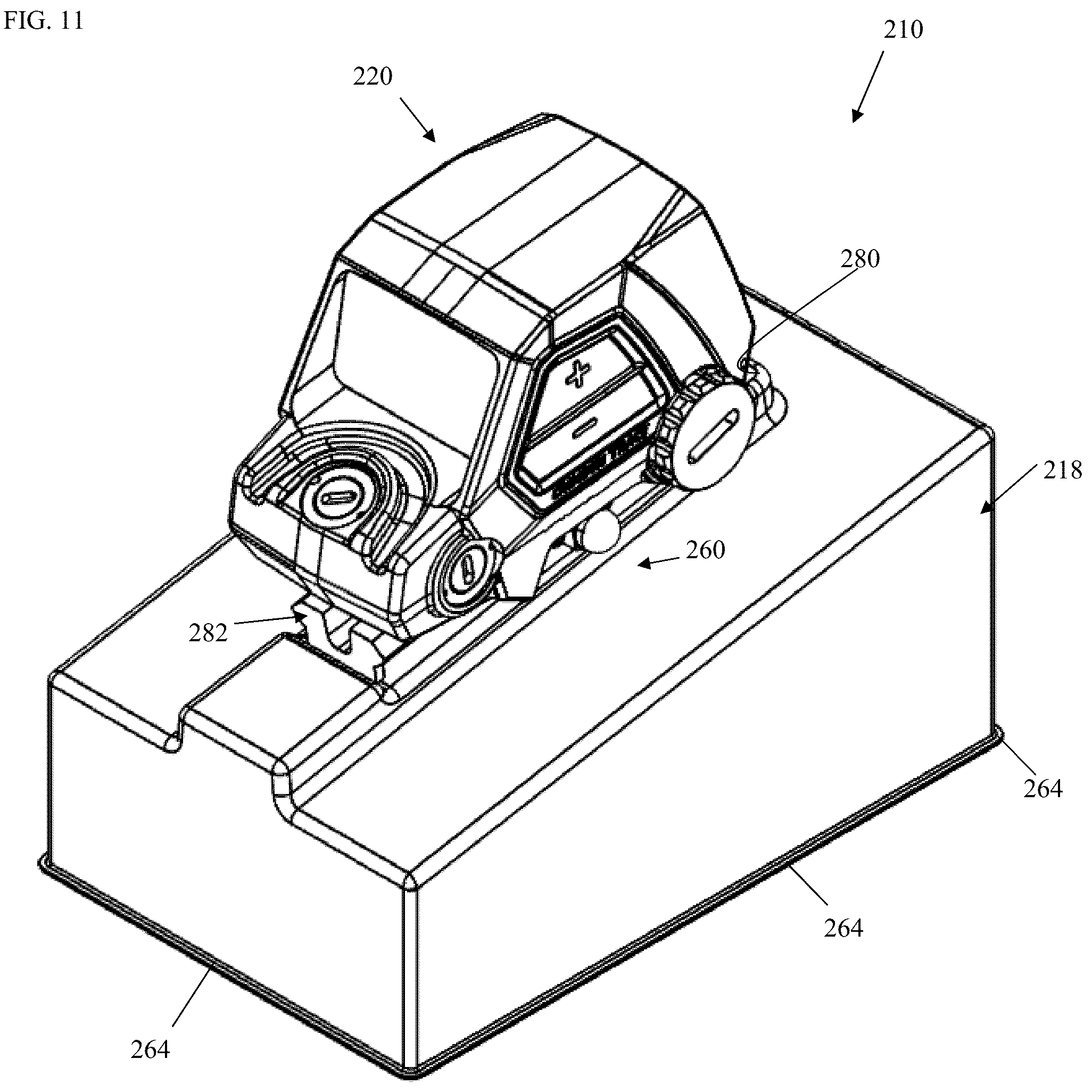 Patent US12157618 Figure 11 – Optical sighting device packaging
