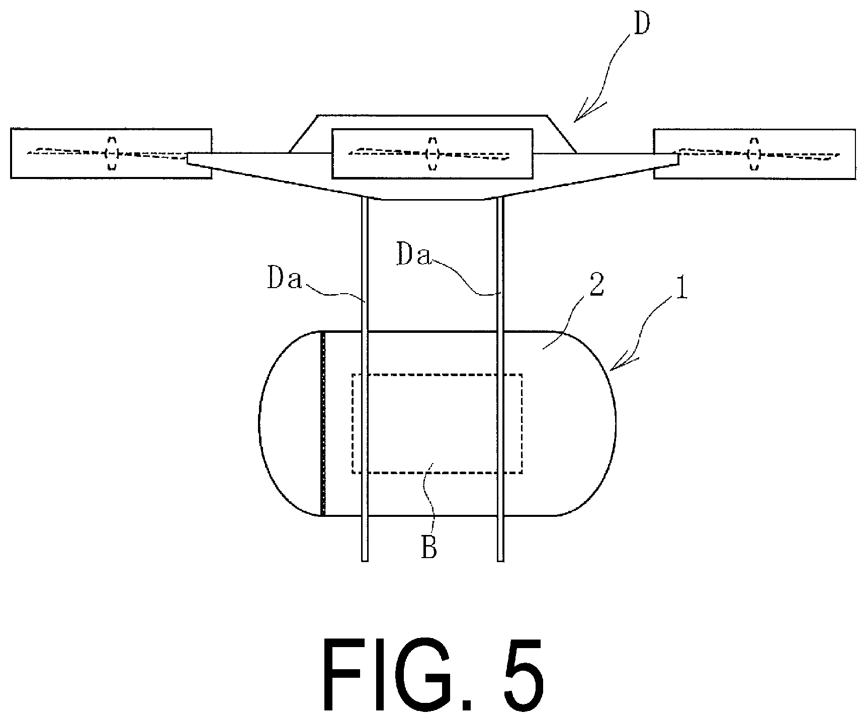 Patent US12157620 Figure 5 – Delivery container for drone