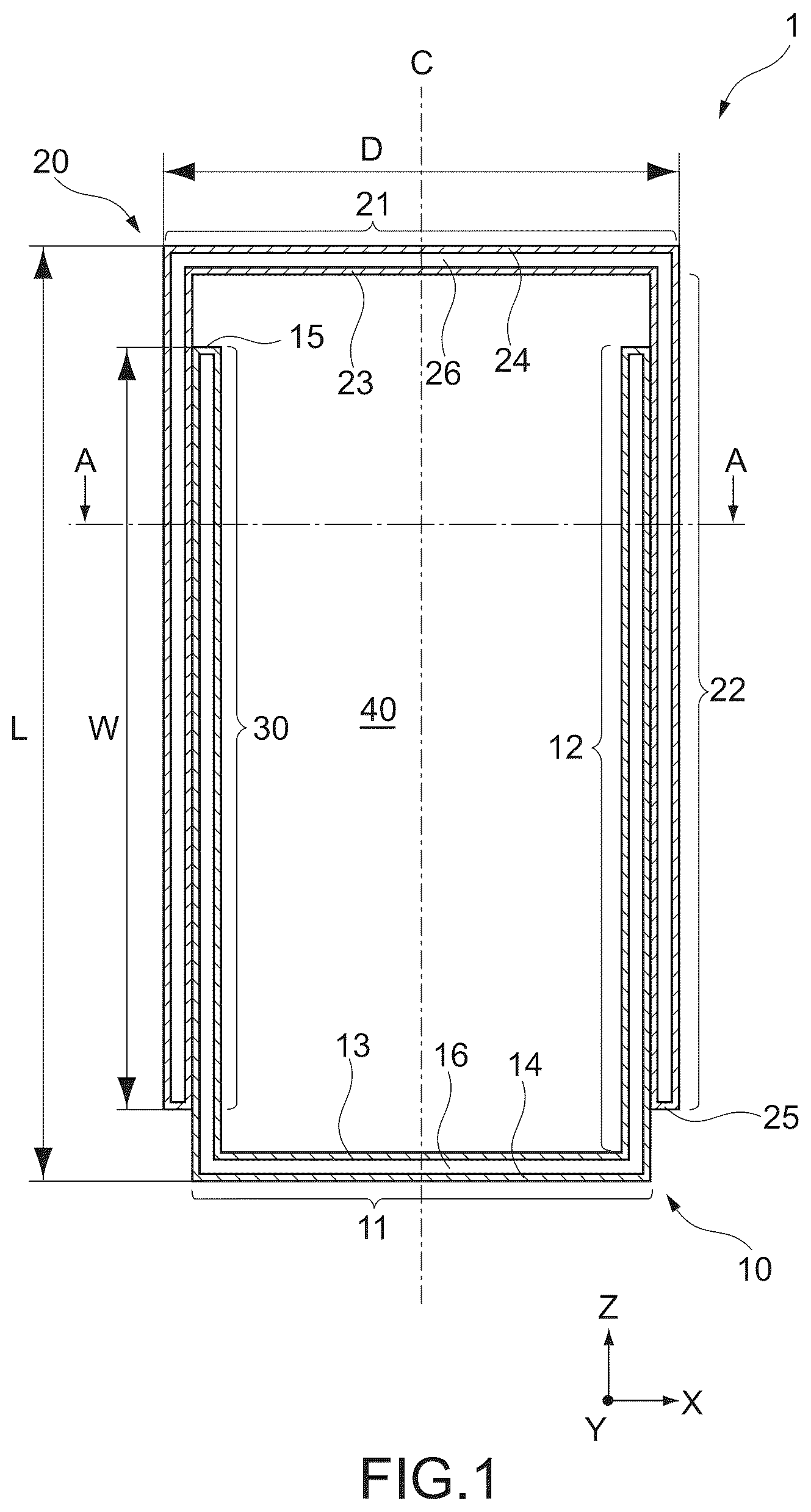 Patent US12157622 — Thermal insulation container and heat/cold insulation apparatus using the same — Figure 1