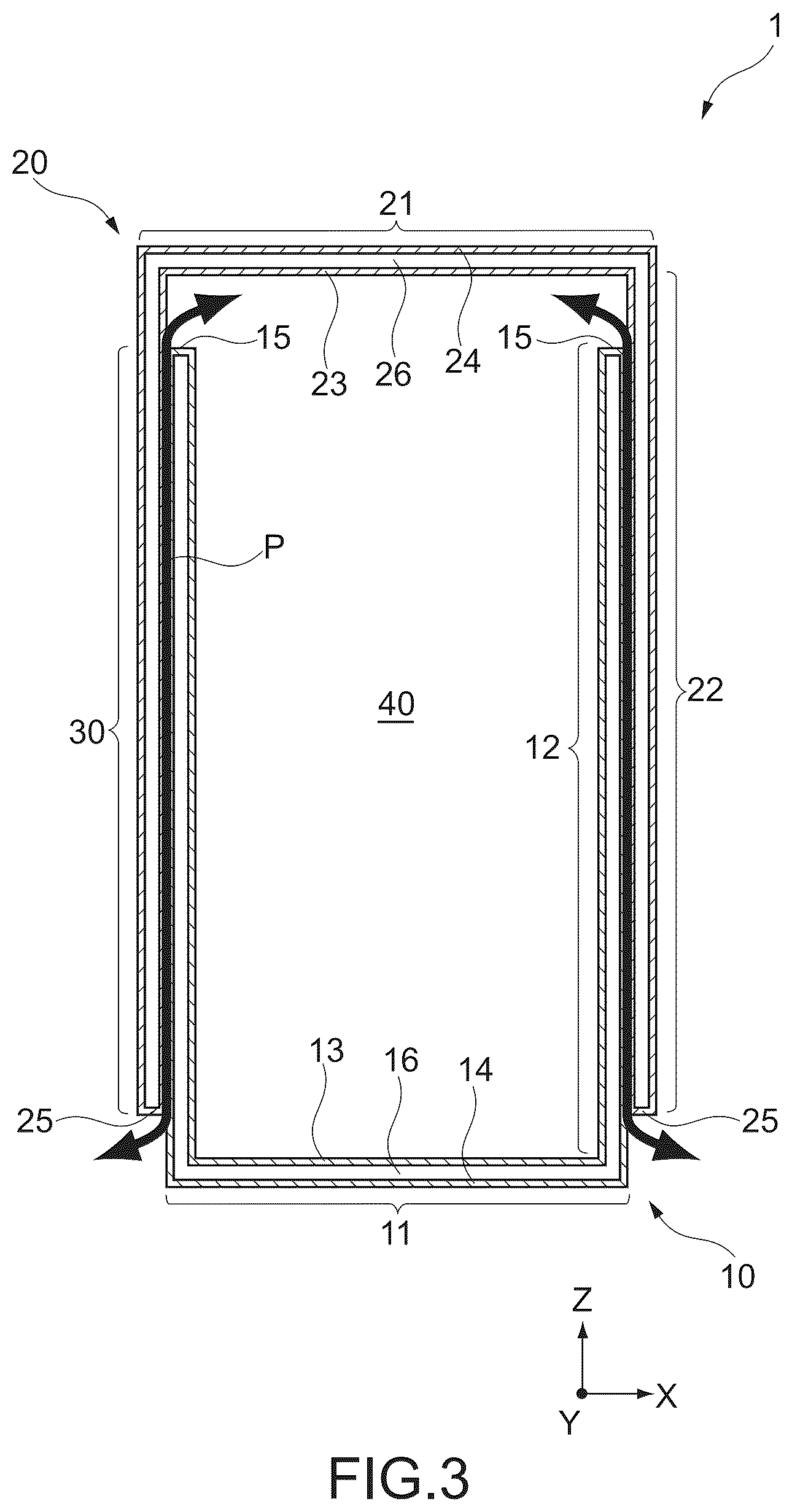 Patent US12157622 Figure 3 – Thermal insulation container and heat/cold insulation apparatus using the same