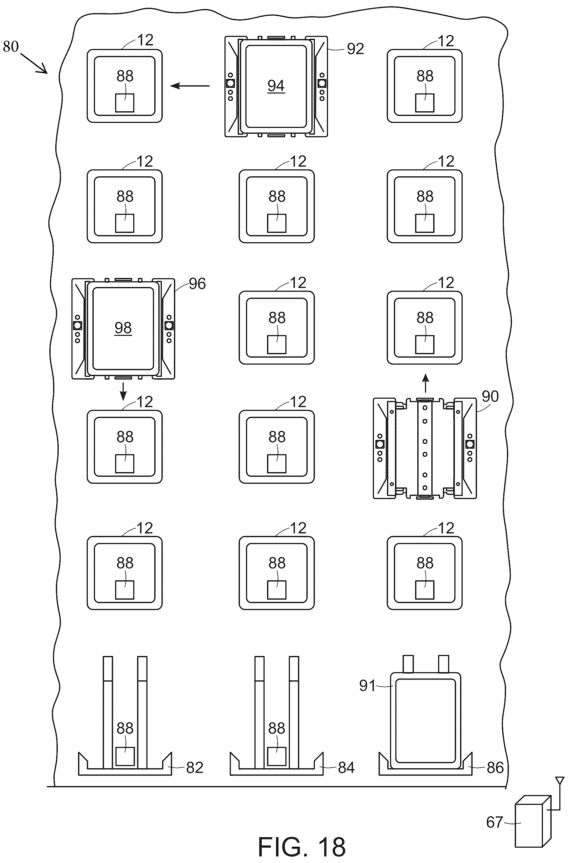 Patent US12157631 Figure 16 – Bin infeed and removal systems and methods for processing objects including mobile matrix carrier systems