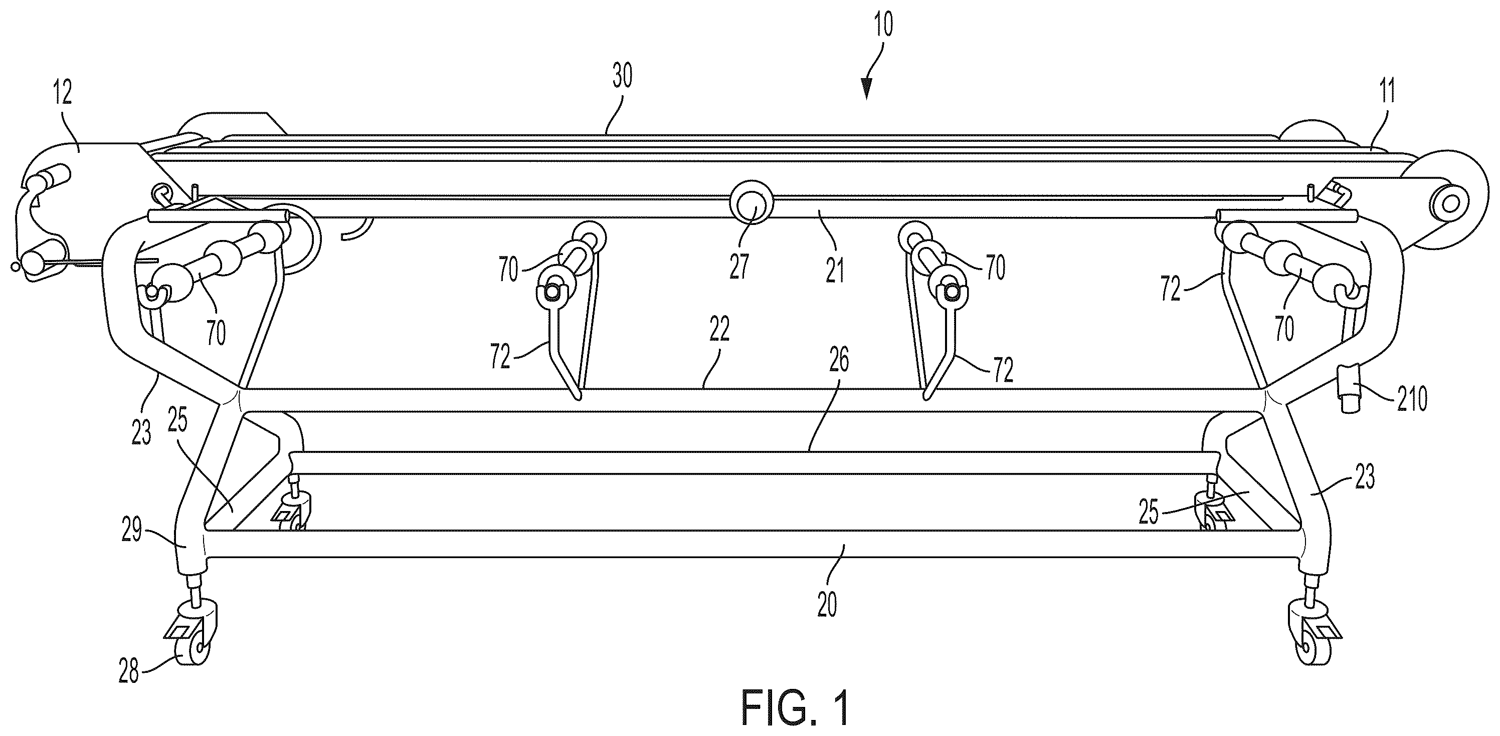 Patent US12157636 Figure 1 – Hygienic hollow frame assembly