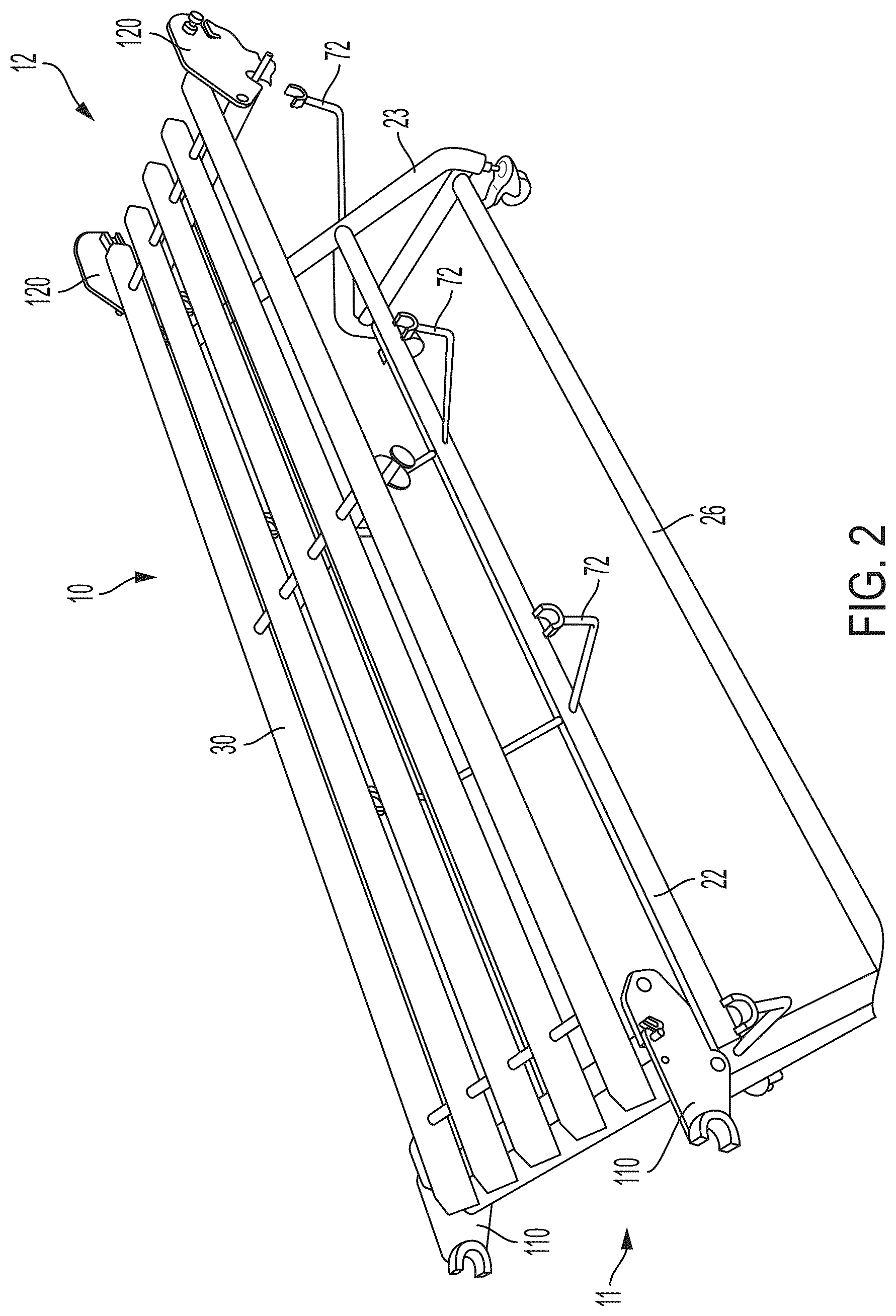 Patent US12157636 Figure 2 – Hygienic hollow frame assembly