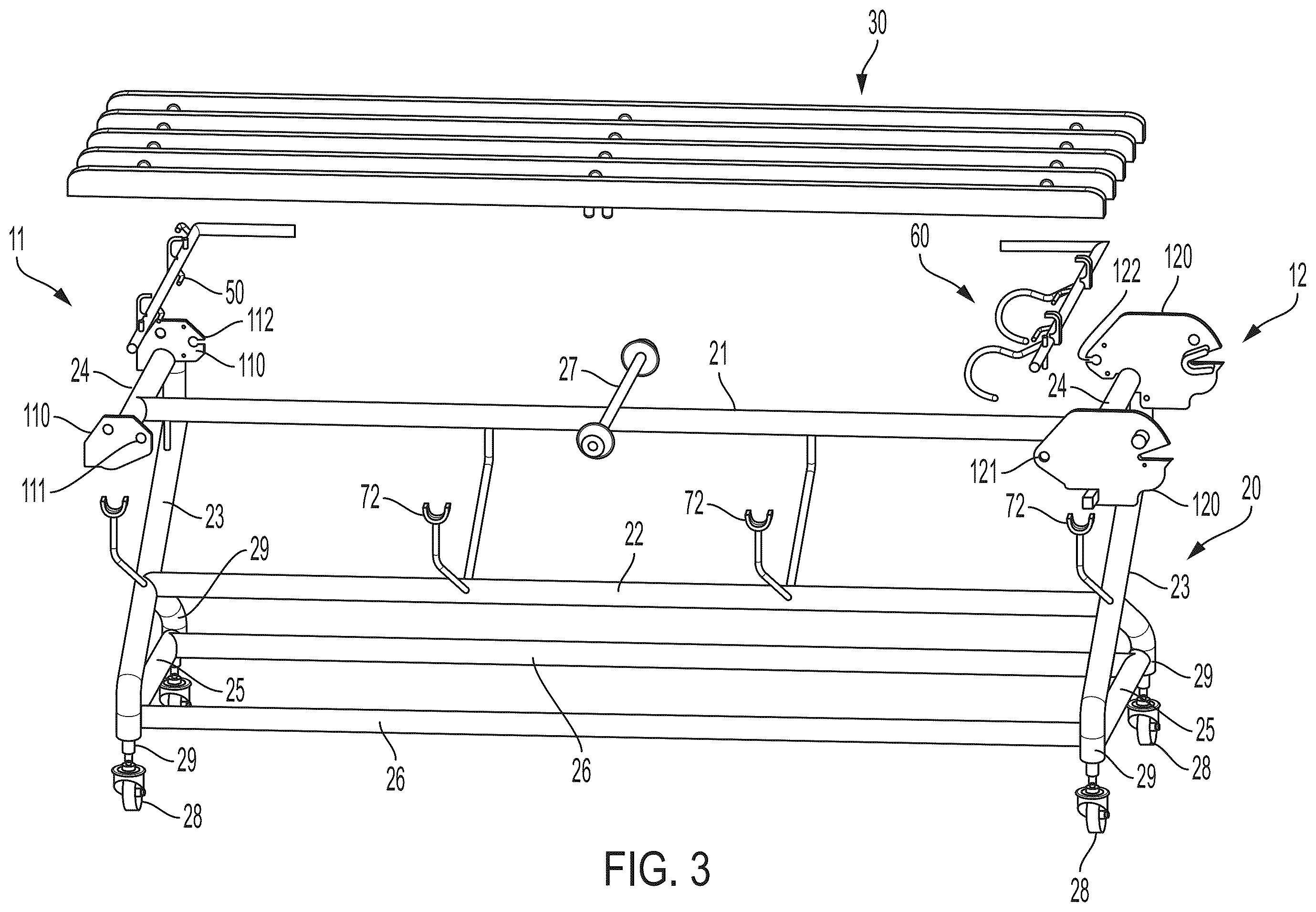 Patent US12157636 Figure 3 – Hygienic hollow frame assembly