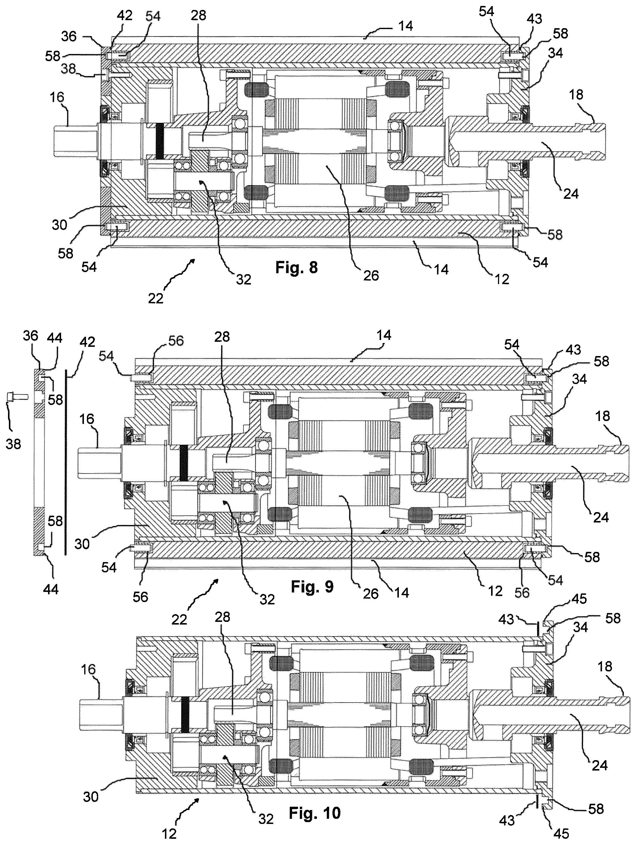 Patent US12157639 Figure 3 – Conveyor drive roller with replaceable conveyor drive surface