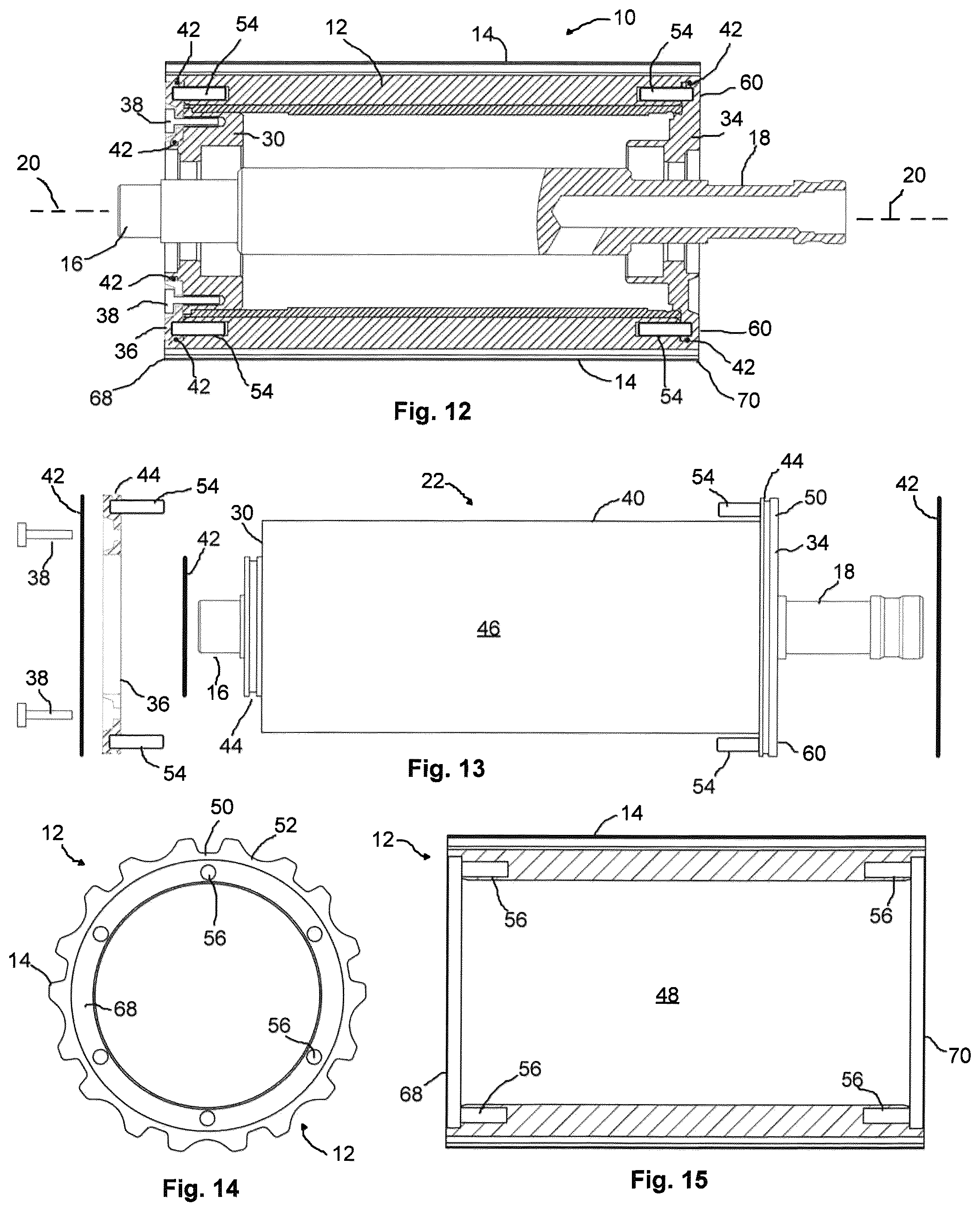 Patent US12157639 Figure 5 – Conveyor drive roller with replaceable conveyor drive surface