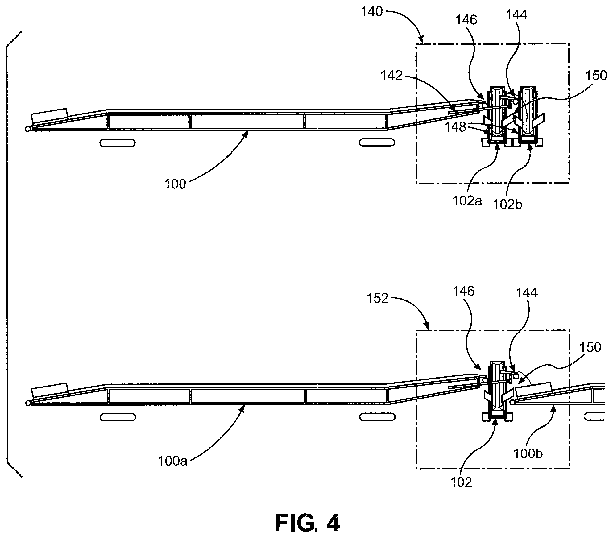 Patent US12157645 Figure 4 – System and method for uninterrupted flow stacking with mobile conveyors