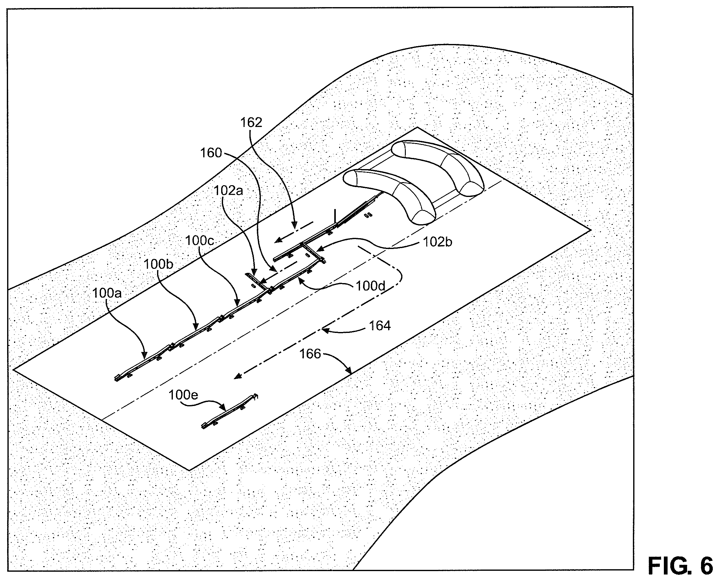 Patent US12157645 Figure 6 – System and method for uninterrupted flow stacking with mobile conveyors