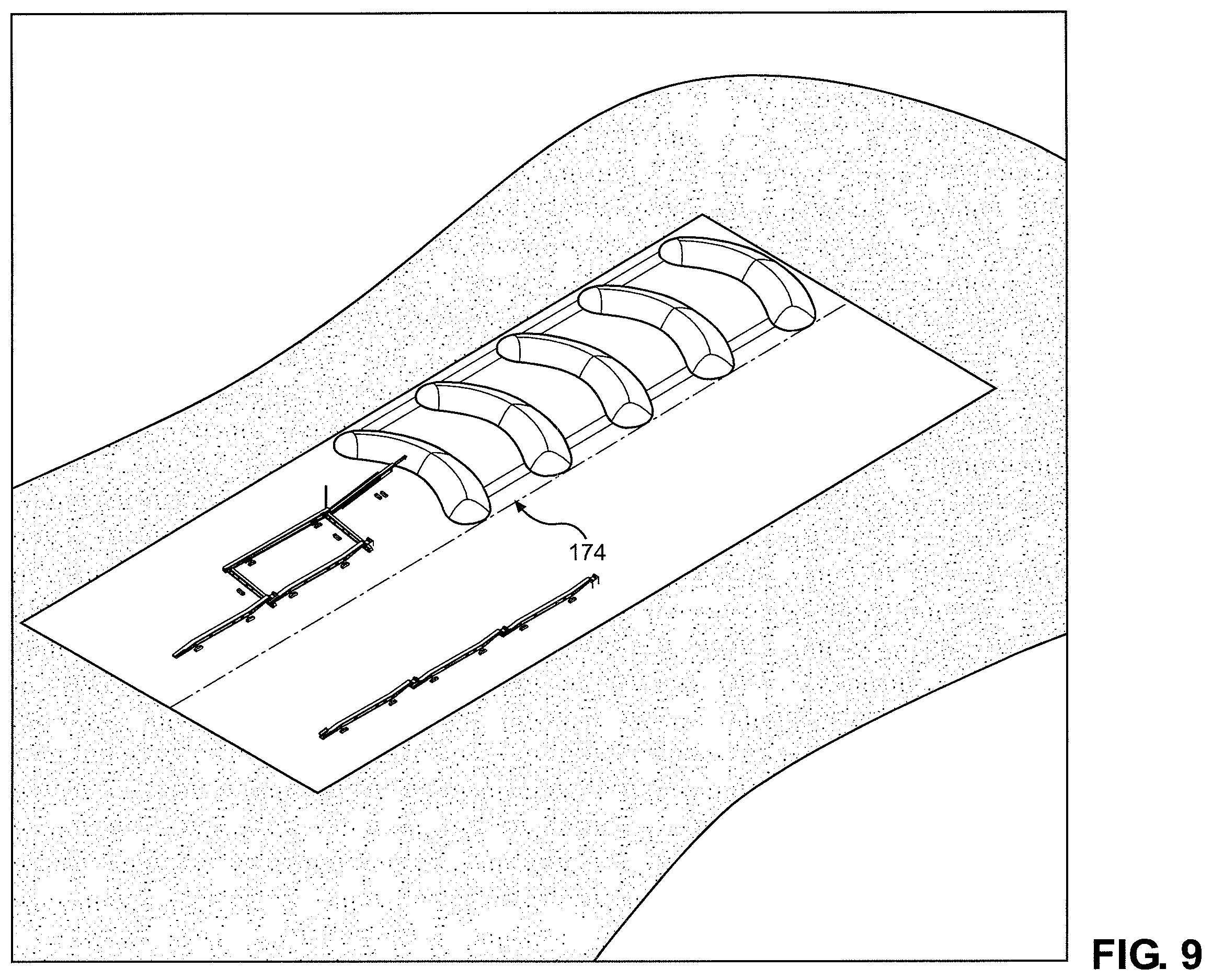 Patent US12157645 Figure 9 – System and method for uninterrupted flow stacking with mobile conveyors