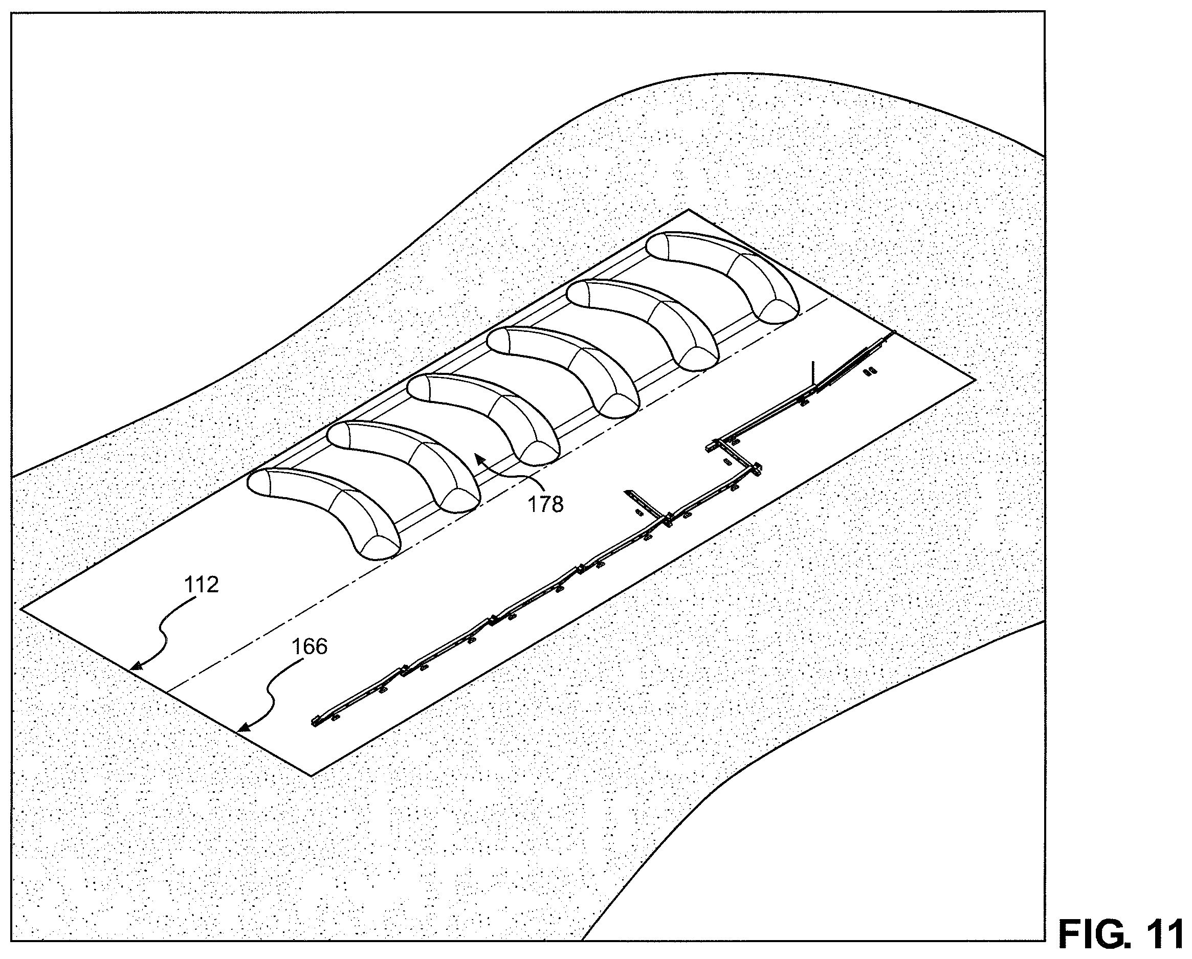 Patent US12157645 Figure 11 – System and method for uninterrupted flow stacking with mobile conveyors