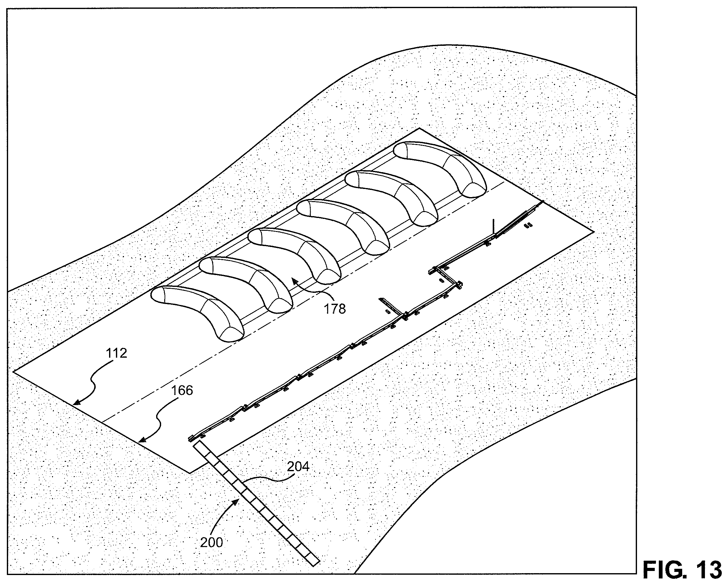 Patent US12157645 Figure 13 – System and method for uninterrupted flow stacking with mobile conveyors