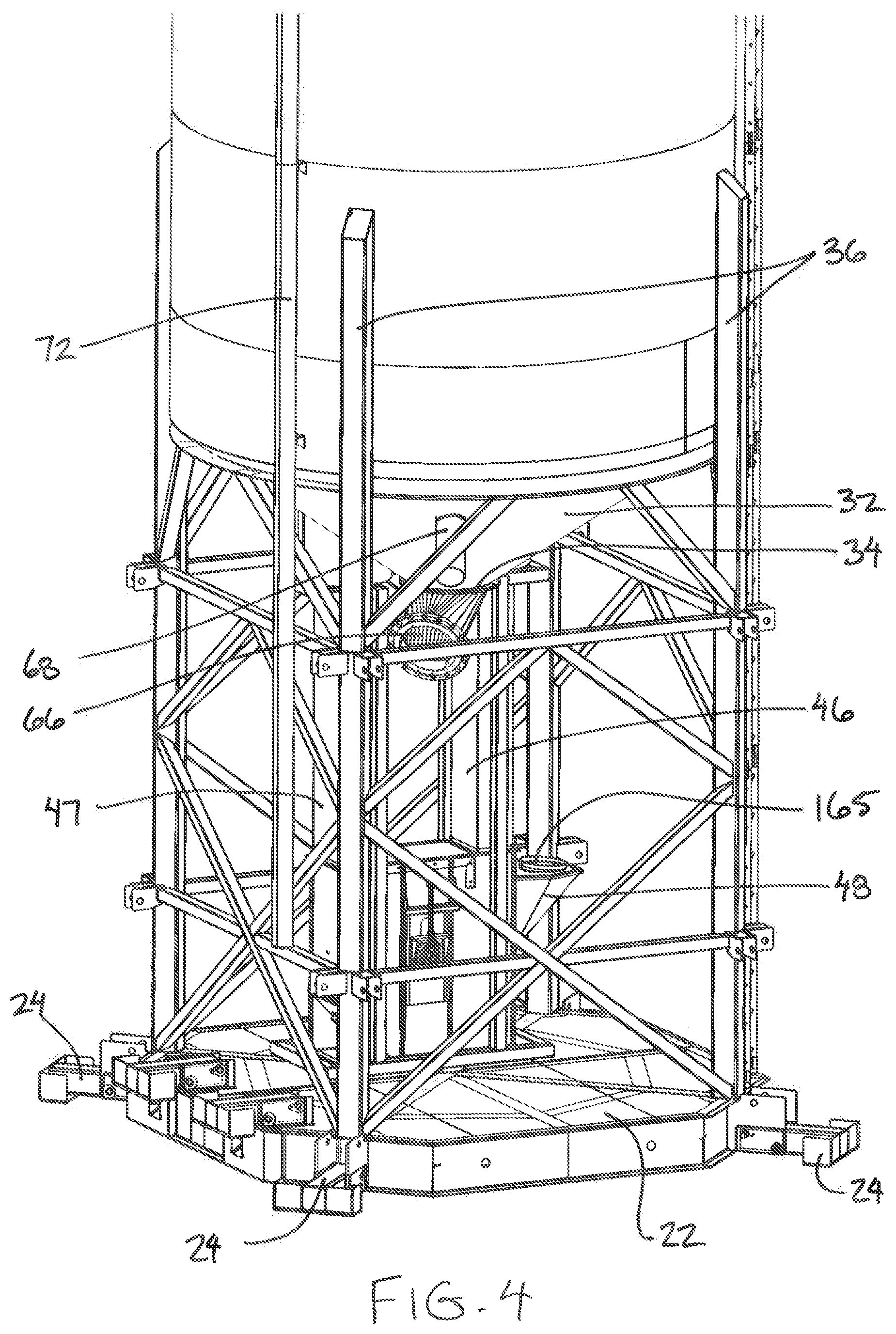 Patent US12157646 Figure 3 – Storage silo apparatus with an integrated vertical conveyor