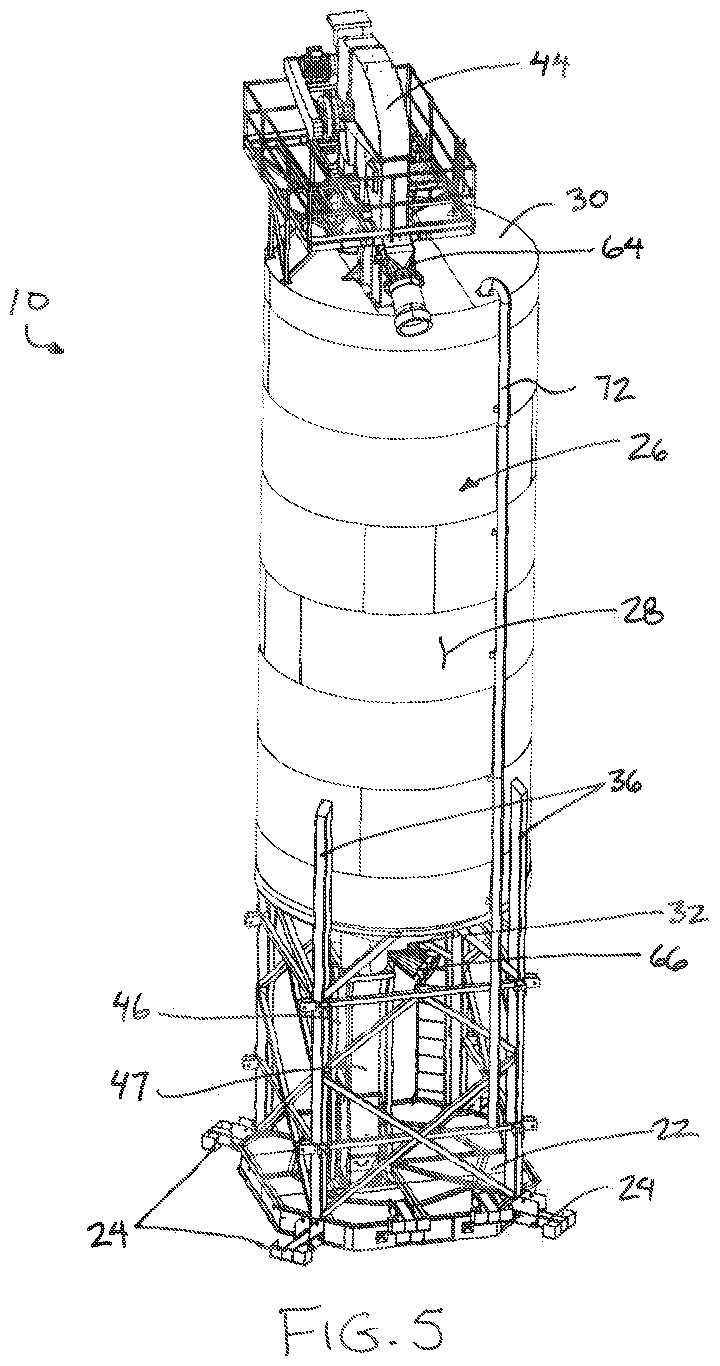 Patent US12157646 Figure 4 – Storage silo apparatus with an integrated vertical conveyor