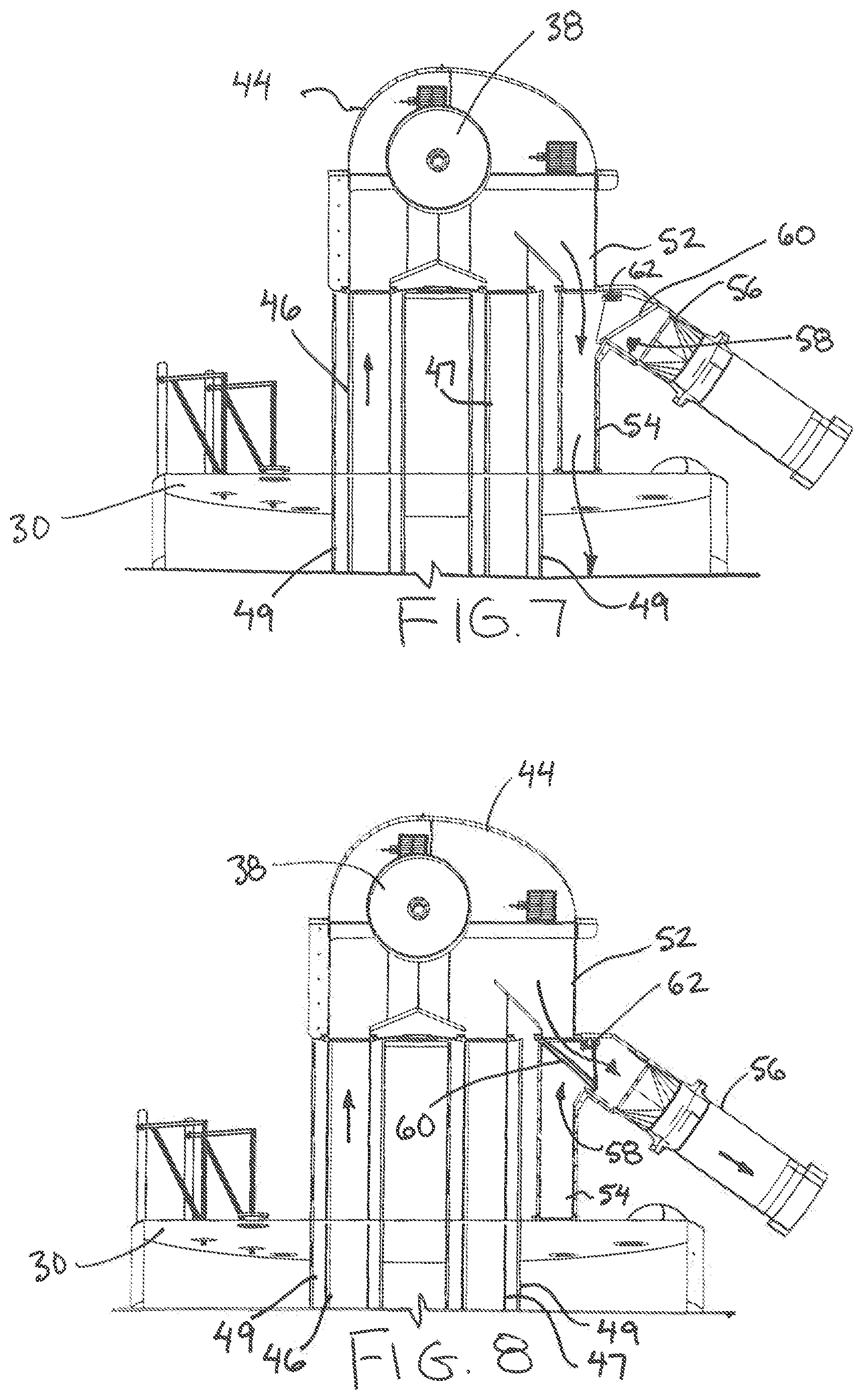 Patent US12157646 Figure 6 – Storage silo apparatus with an integrated vertical conveyor