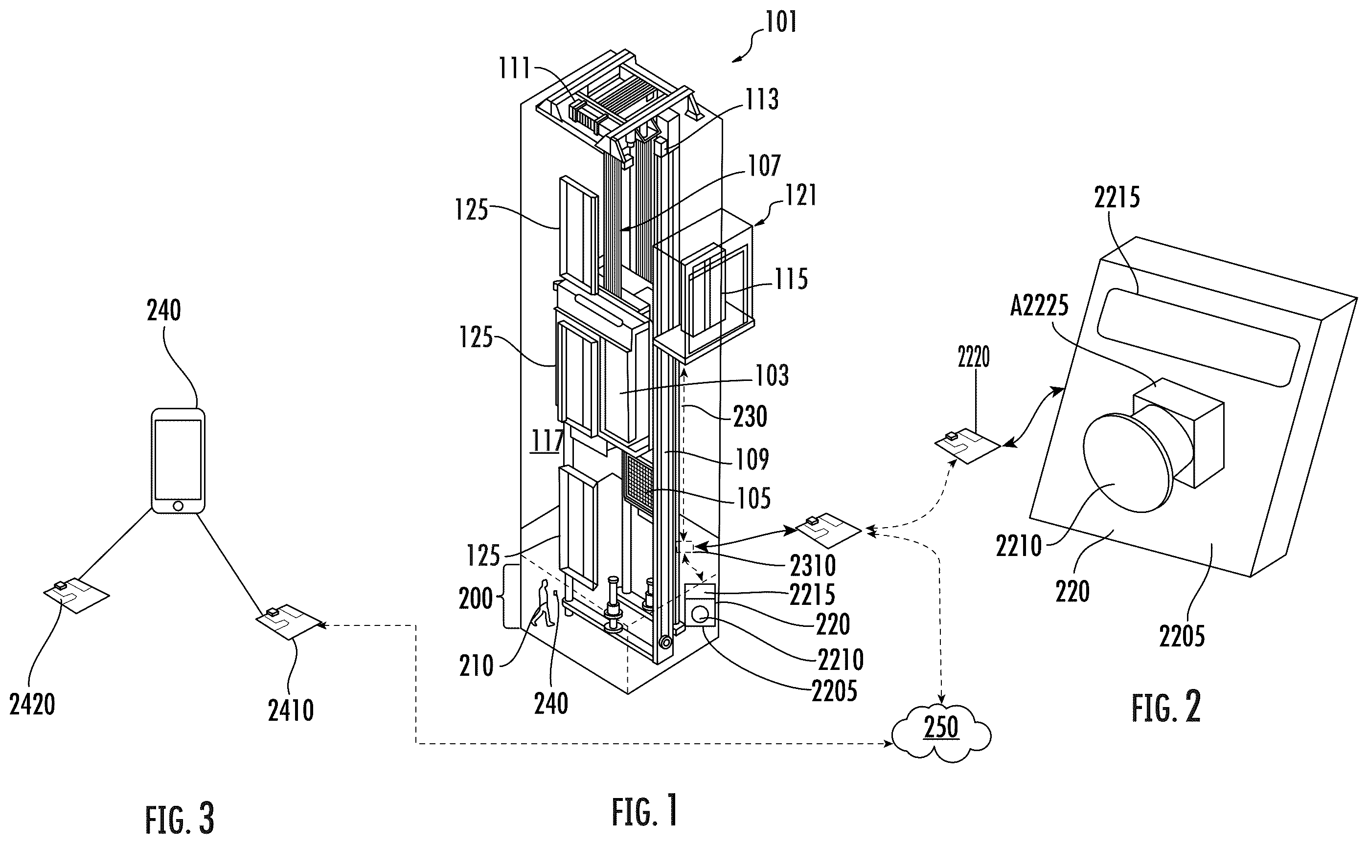 Patent US12157657 — Emergency stop system for elevator — Figure 1